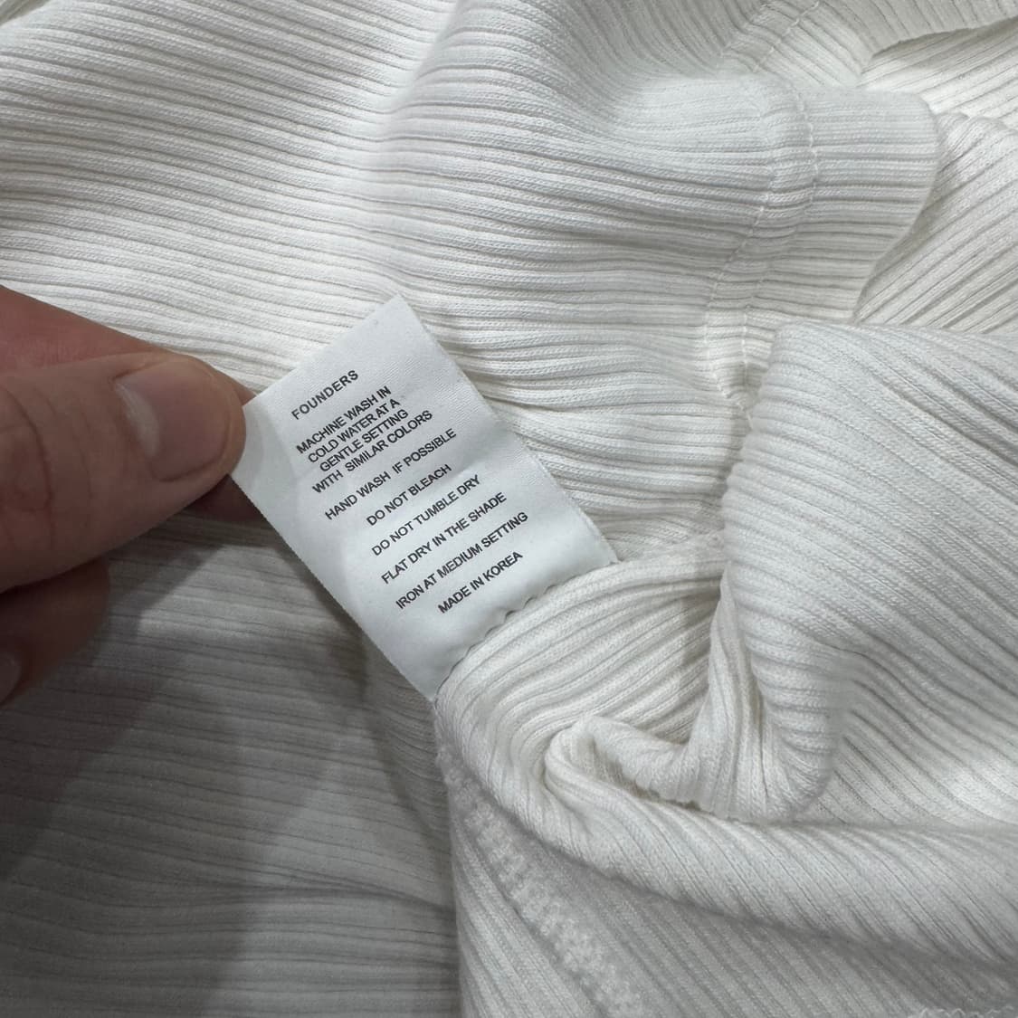 FOUNDERS 흰색 골지 티셔츠 상품이미지4