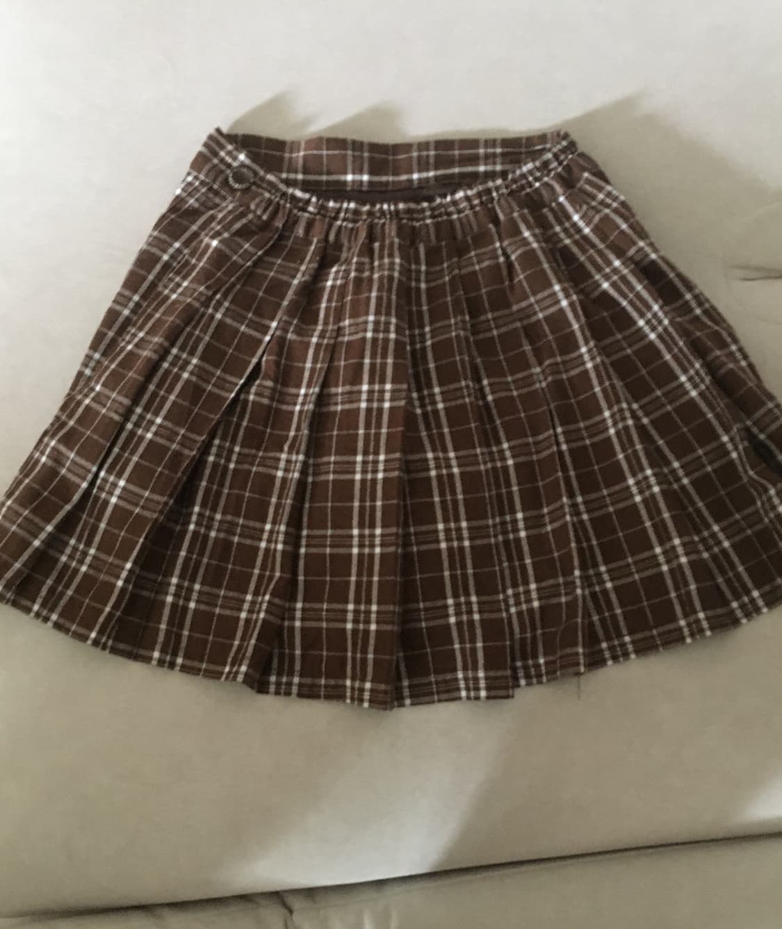 초코 브라운 체크 스커트 치마 오네 히메 라떼 러블리 모리 갸루 빈티지  상품이미지1