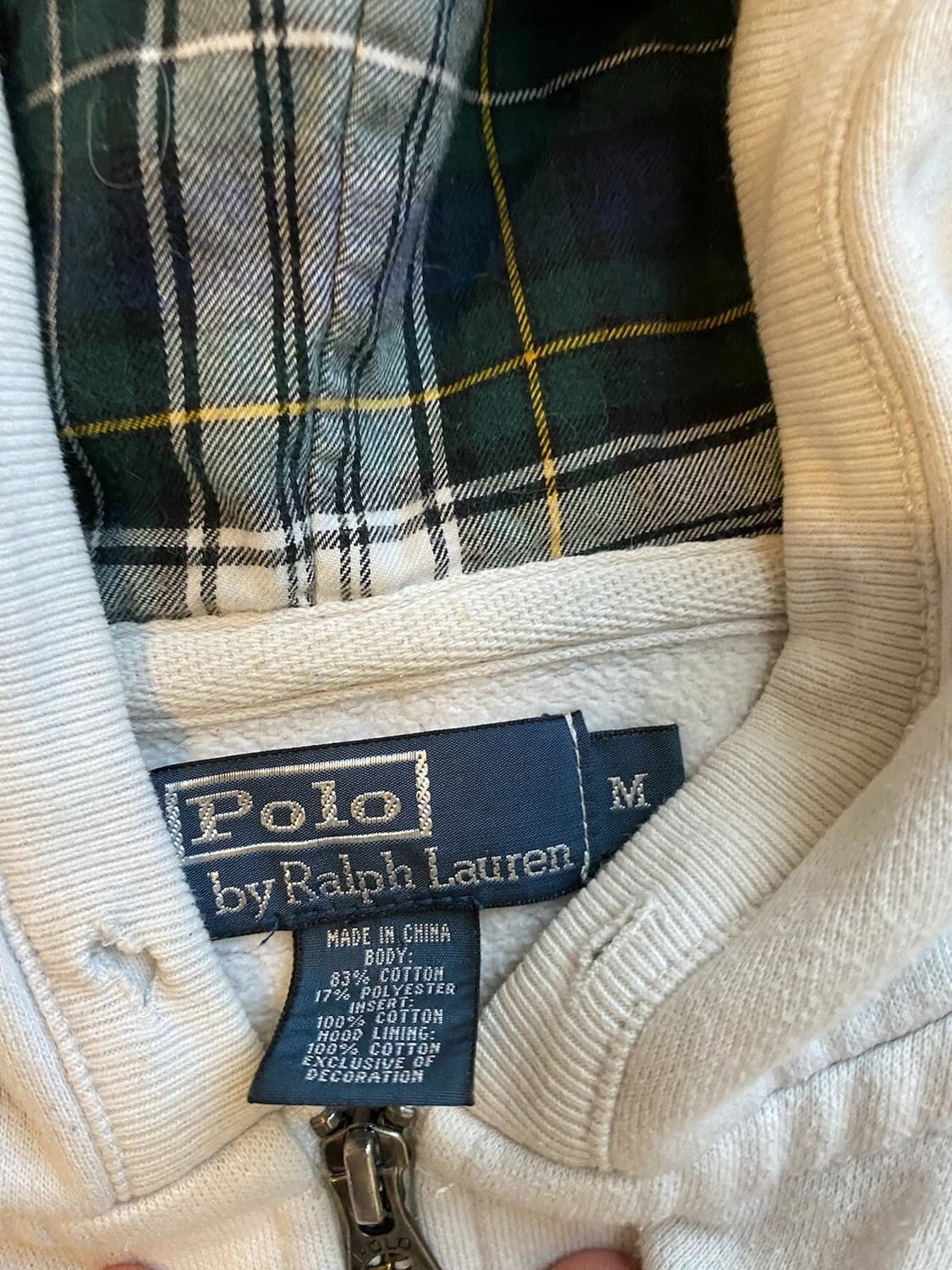 폴로 랄프로렌 빅포니 화이트 체크 후드집업 상품이미지3