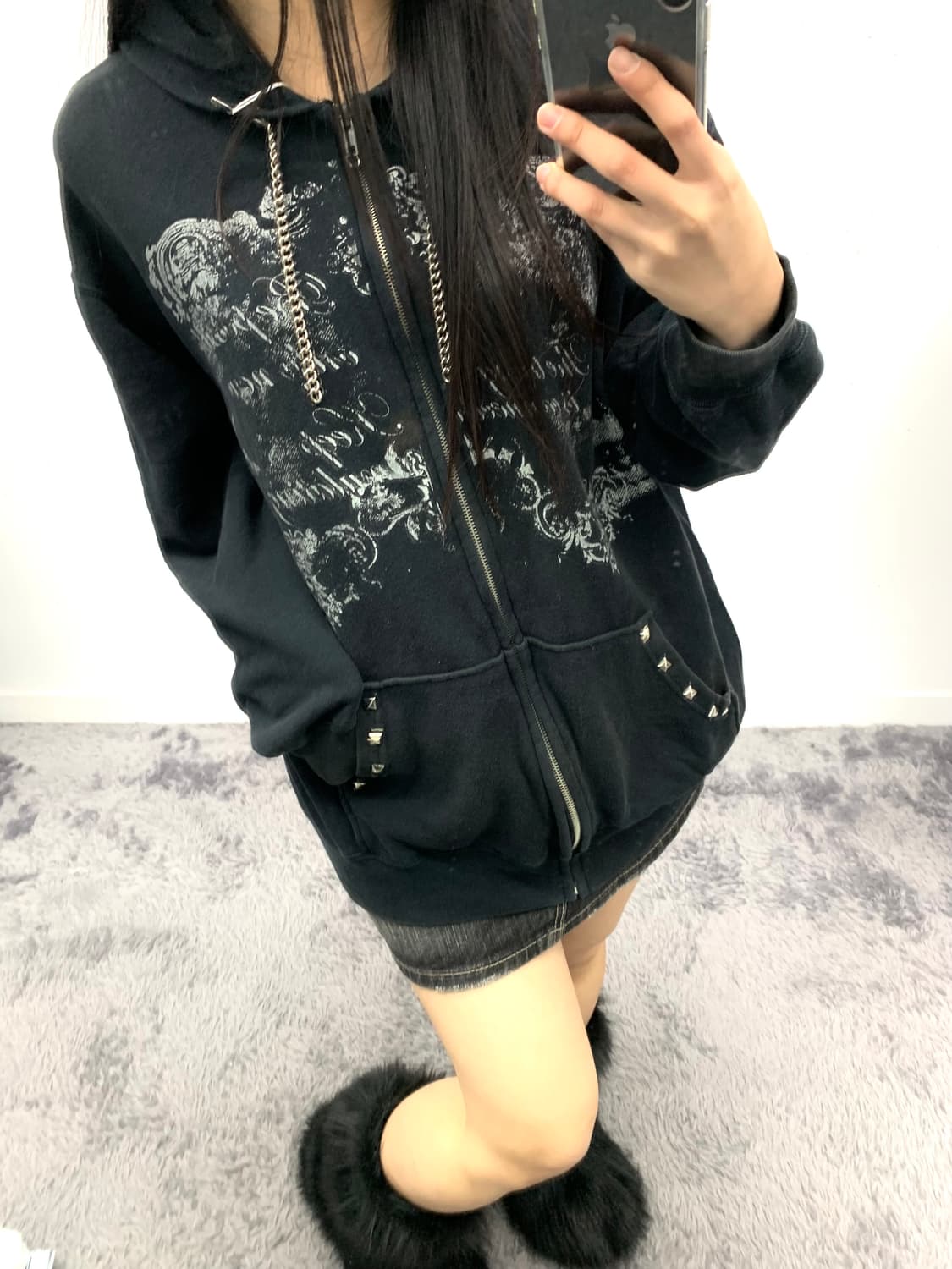 Sexpotrevenge 프린팅 스터드 후드집업 상품이미지1