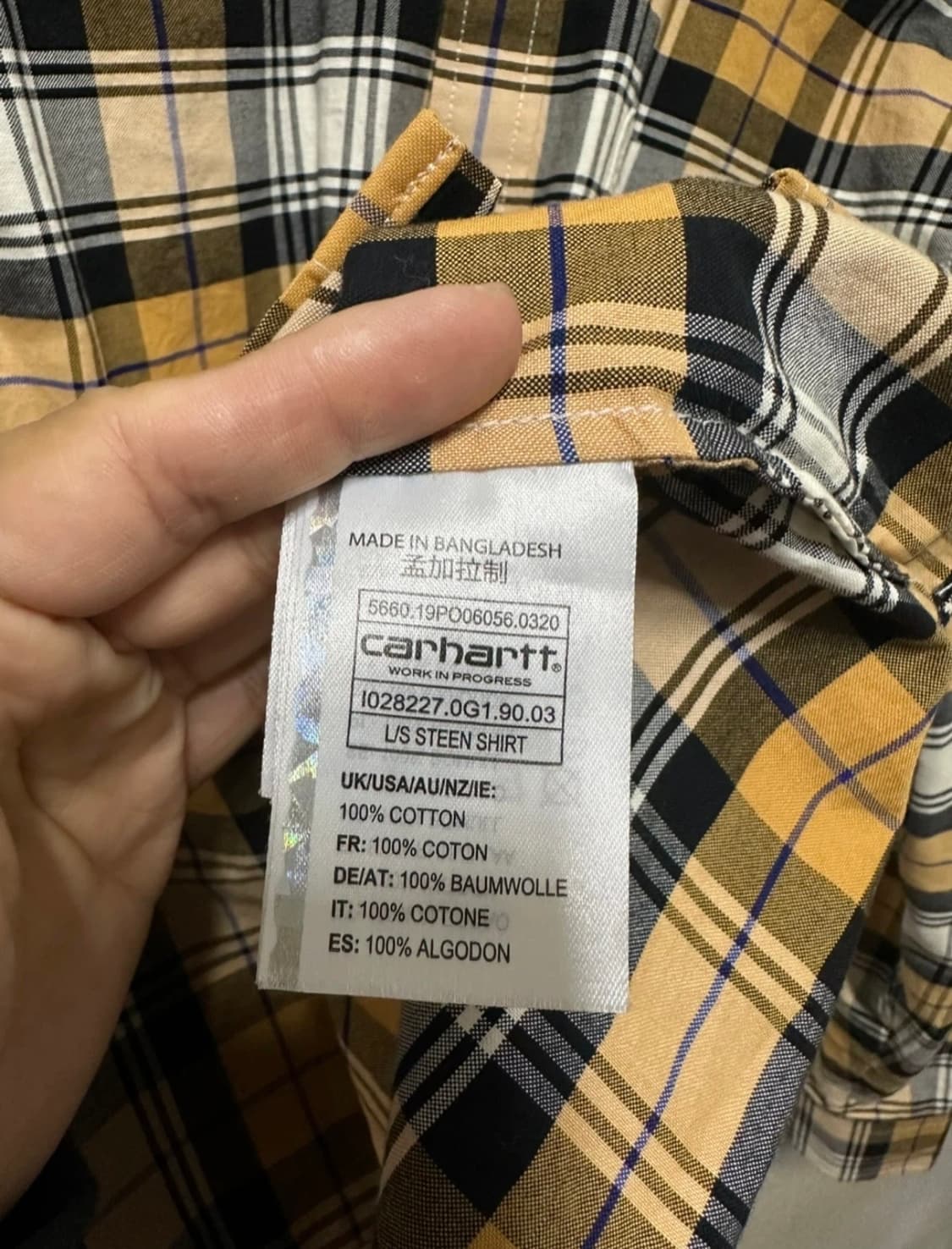 칼하트 WIP 남방 100~105 상품이미지5