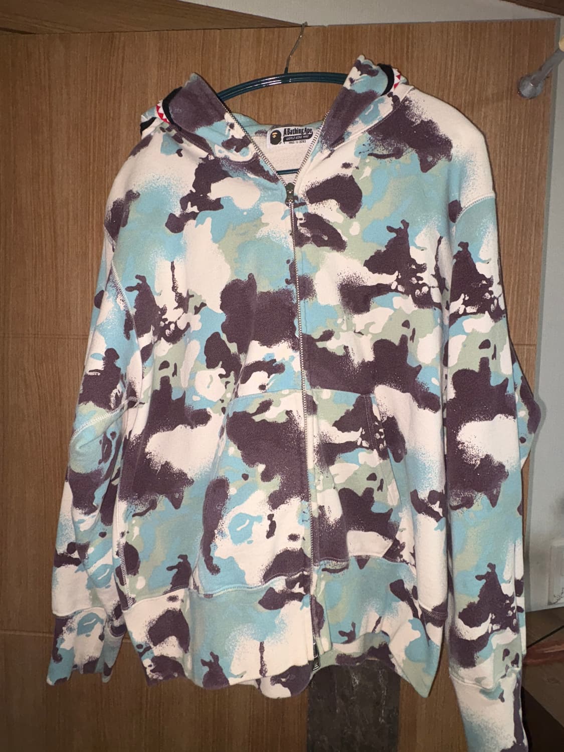 베이프 맵 카모 샤크 릴렉스드 핏 풀 집 후드 멀티 상품이미지2