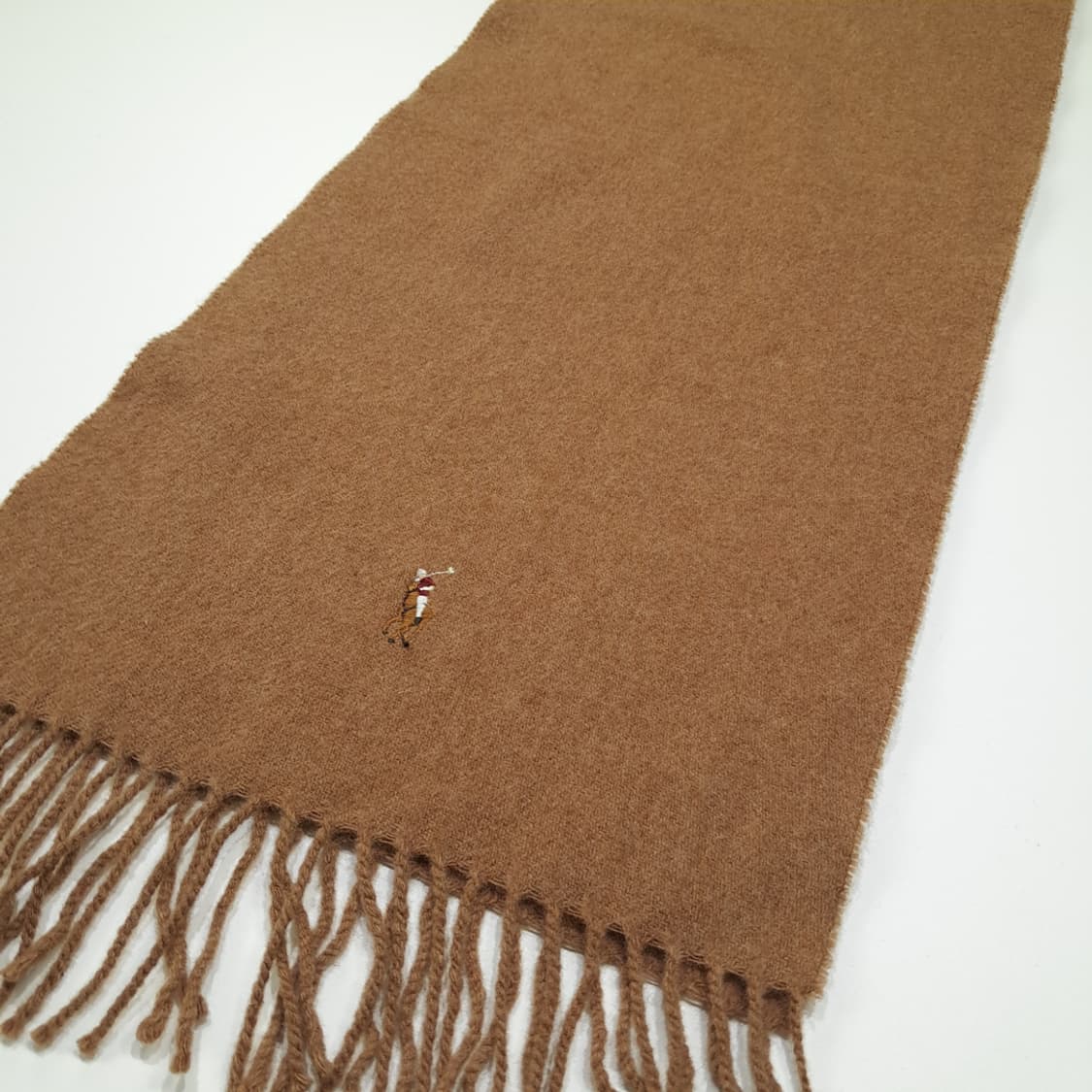MX408 폴로 이태리판 울 포니자수 카멜 머플러 목도리 상품이미지3