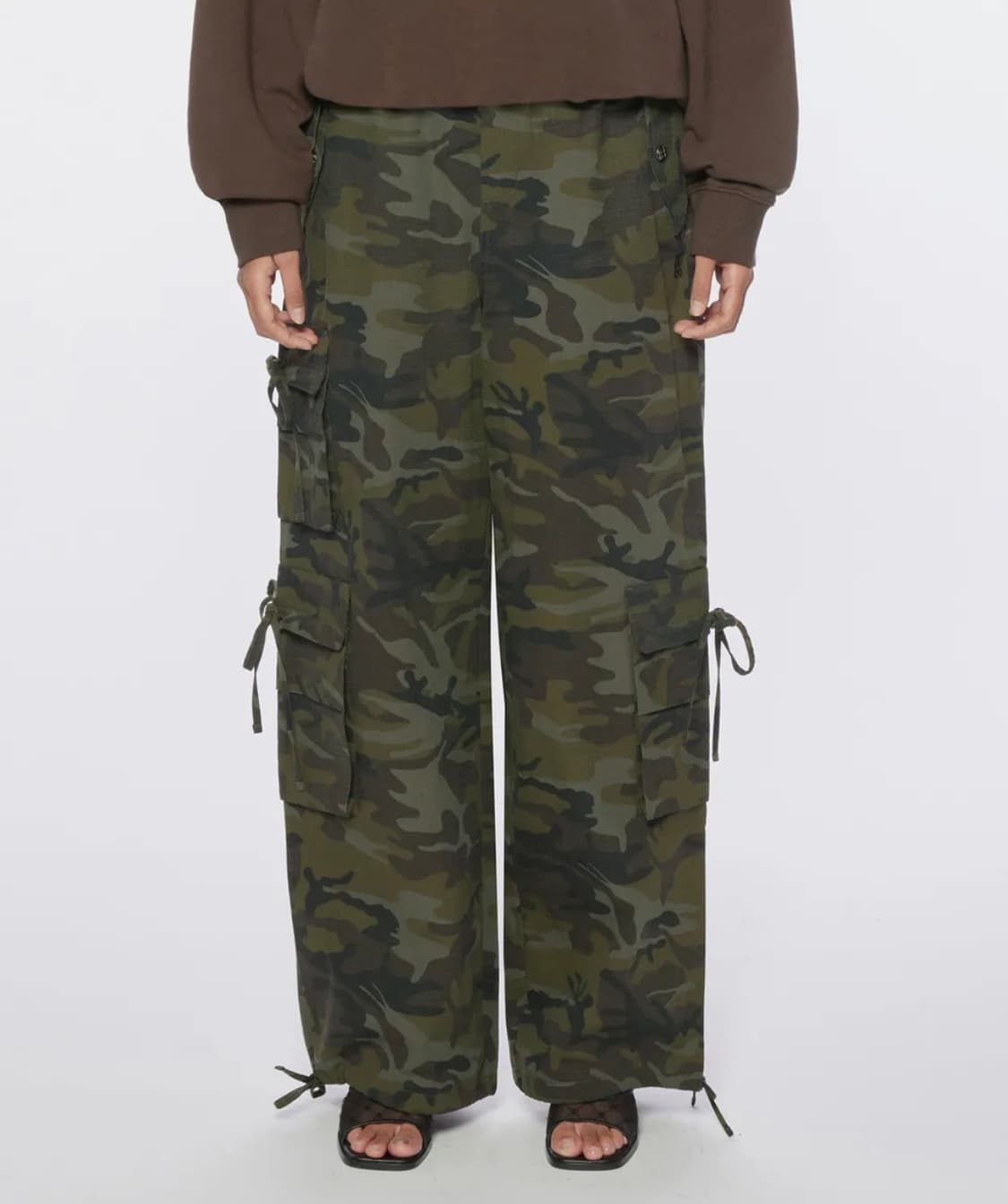 Camouflage Ribbon Cargo Pants (khaki) 상품이미지1