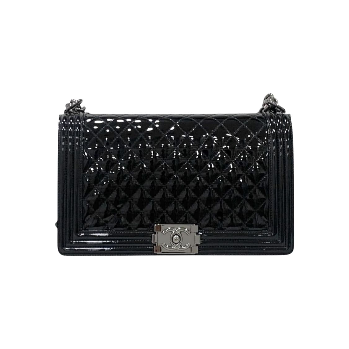 샤넬 보이백 라지 플랩백 CC 은장 페이던트 레더 상품이미지1