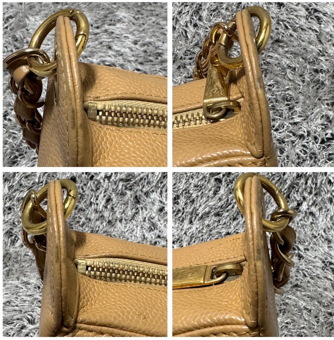 샤넬 캐비어 하프문 베이지 숄더백 상품이미지7