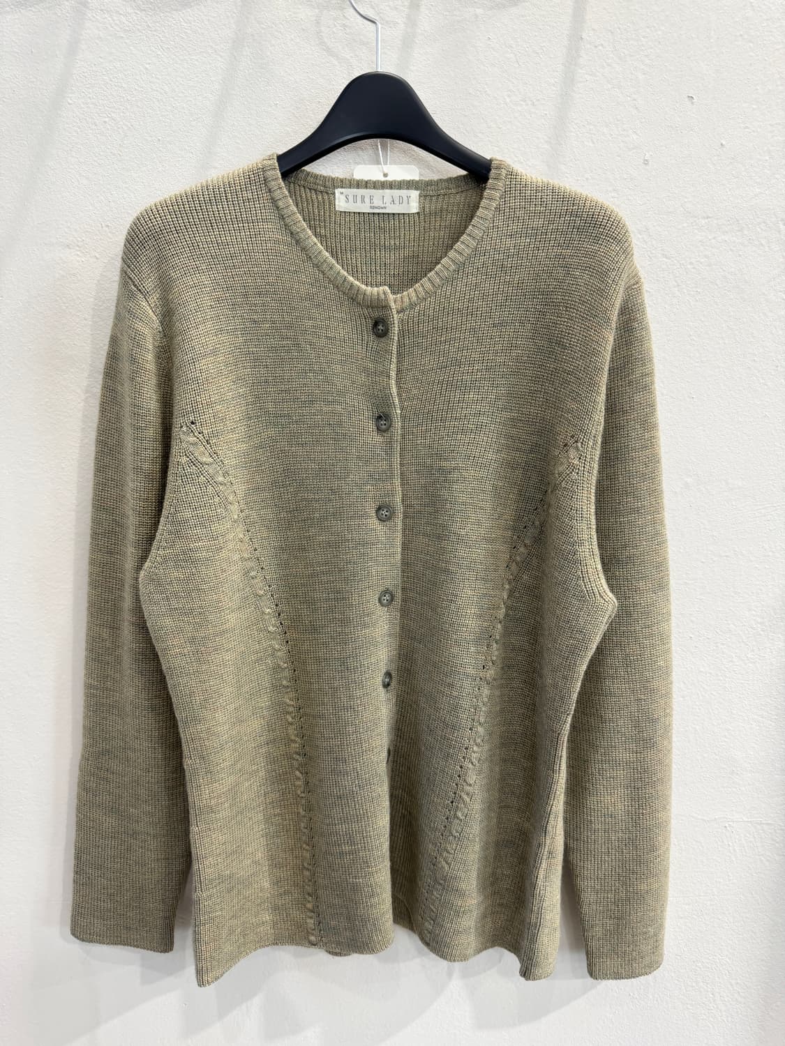 japan vintage 울 라운드 가디건 상품이미지1