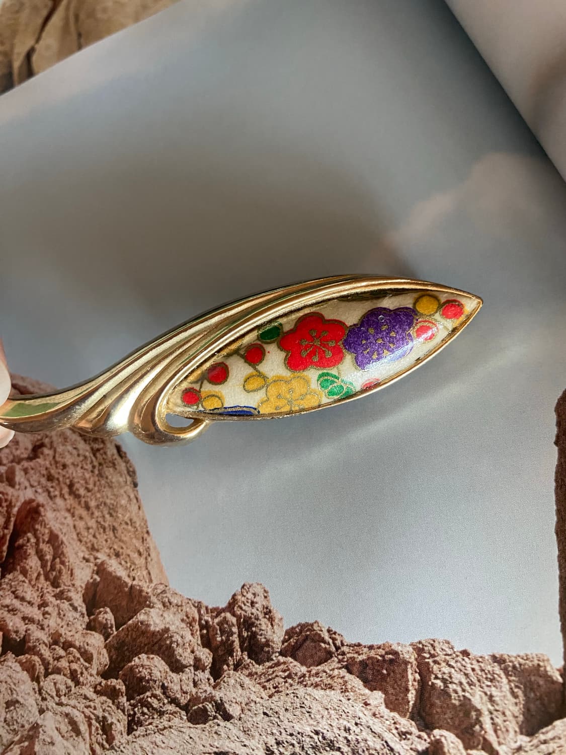 빈티지 플라워 컬러 브로치 상품이미지3