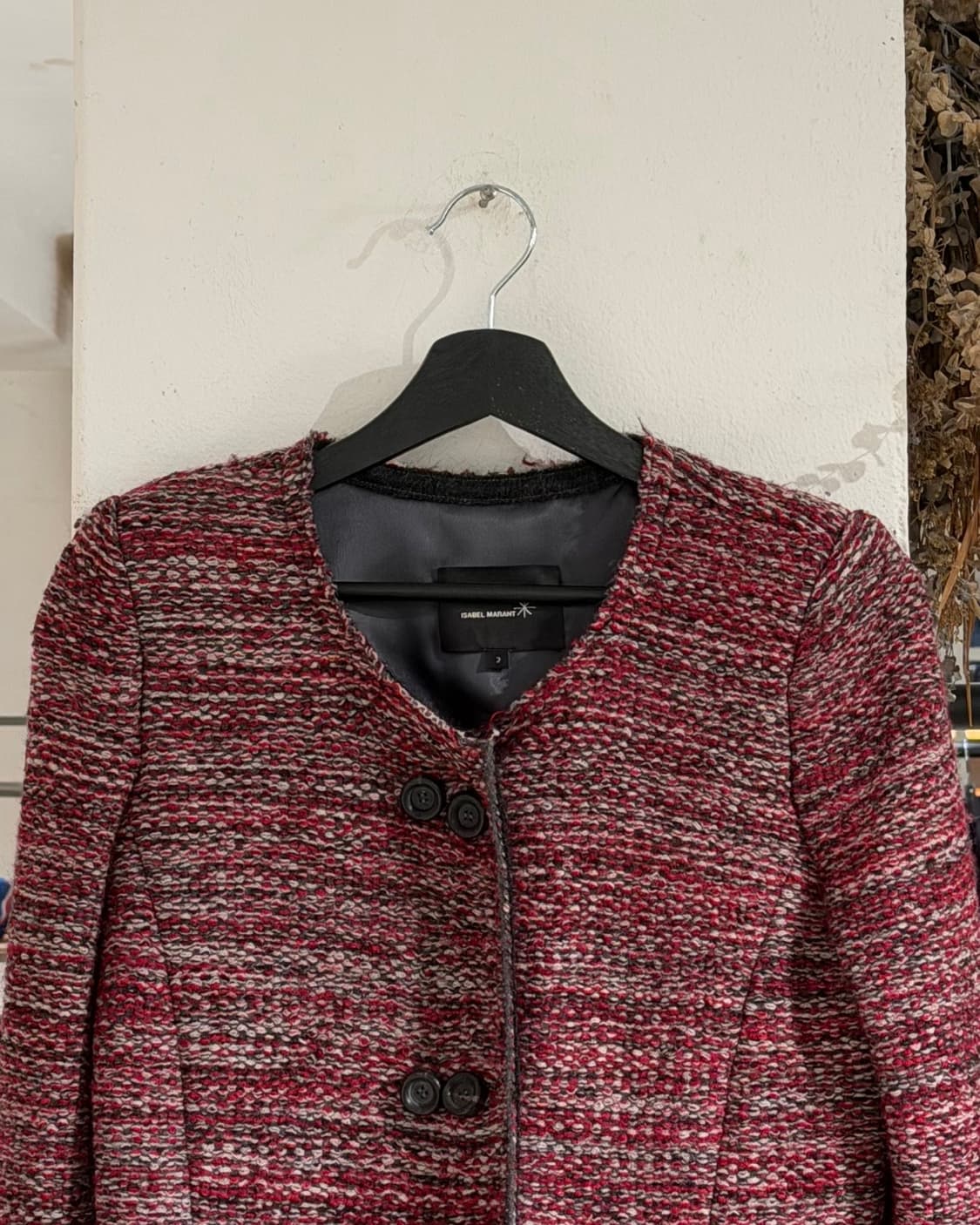 이자벨 마랑 레드 버진울 트위드 자켓 상품이미지4