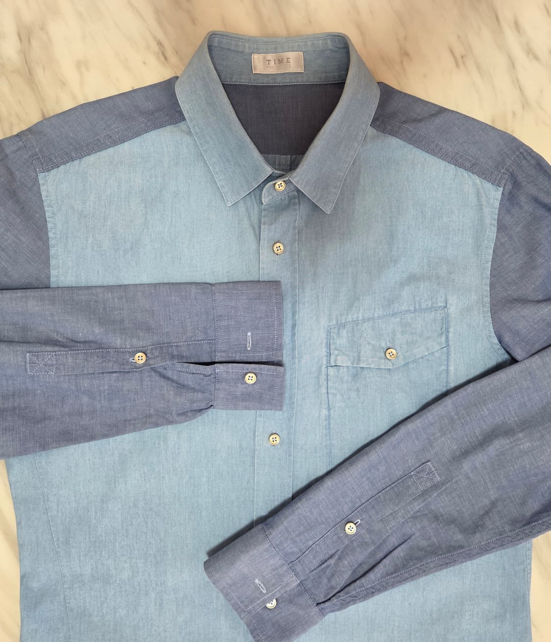 타임옴므 배색 셔츠  상품이미지3