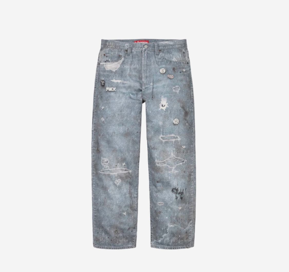 32 / 슈프림 HJR 트롱프 뢰유 루즈 핏 진 블루 상품이미지1