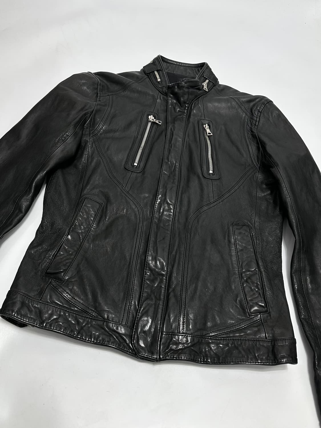 vintage 빈티지 슬림핏 양가죽 레더자켓 상품이미지6