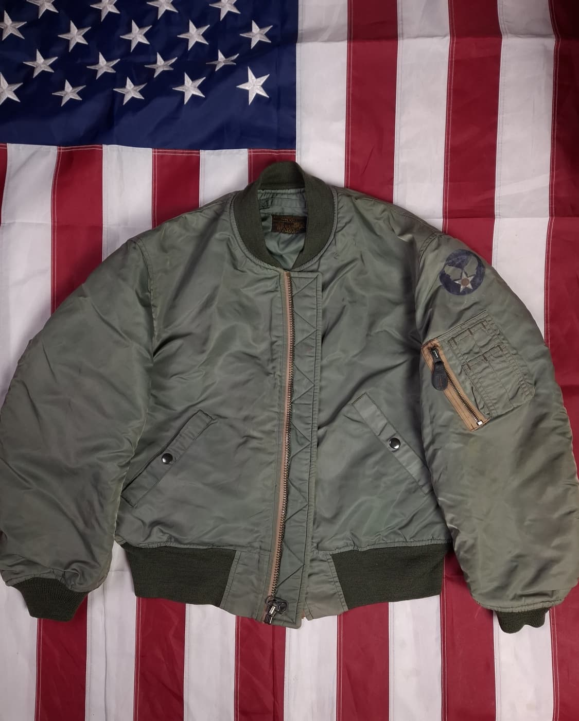 90's 미공군 mobil armer inc 복각 MA-1 울 항공자켓 상품이미지2