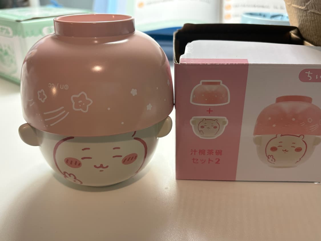 치이카와 국그릇 밥그릇 세트 리락쿠마 산리오 인형 상품이미지1