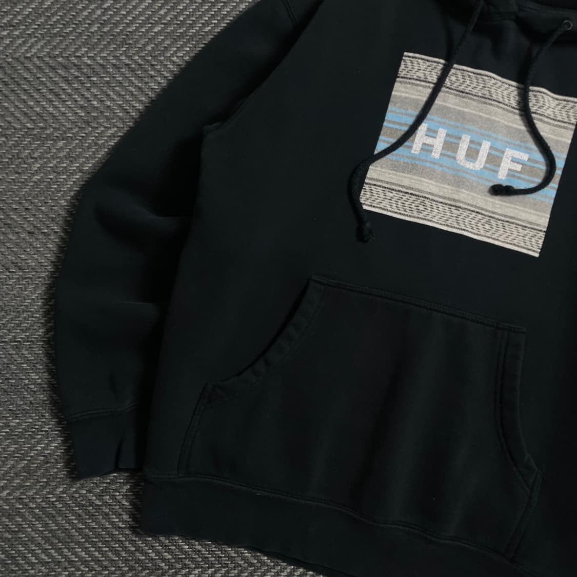 HUF 빅로고 박시핏 블랙 후드 티셔츠o 4749 상품이미지3