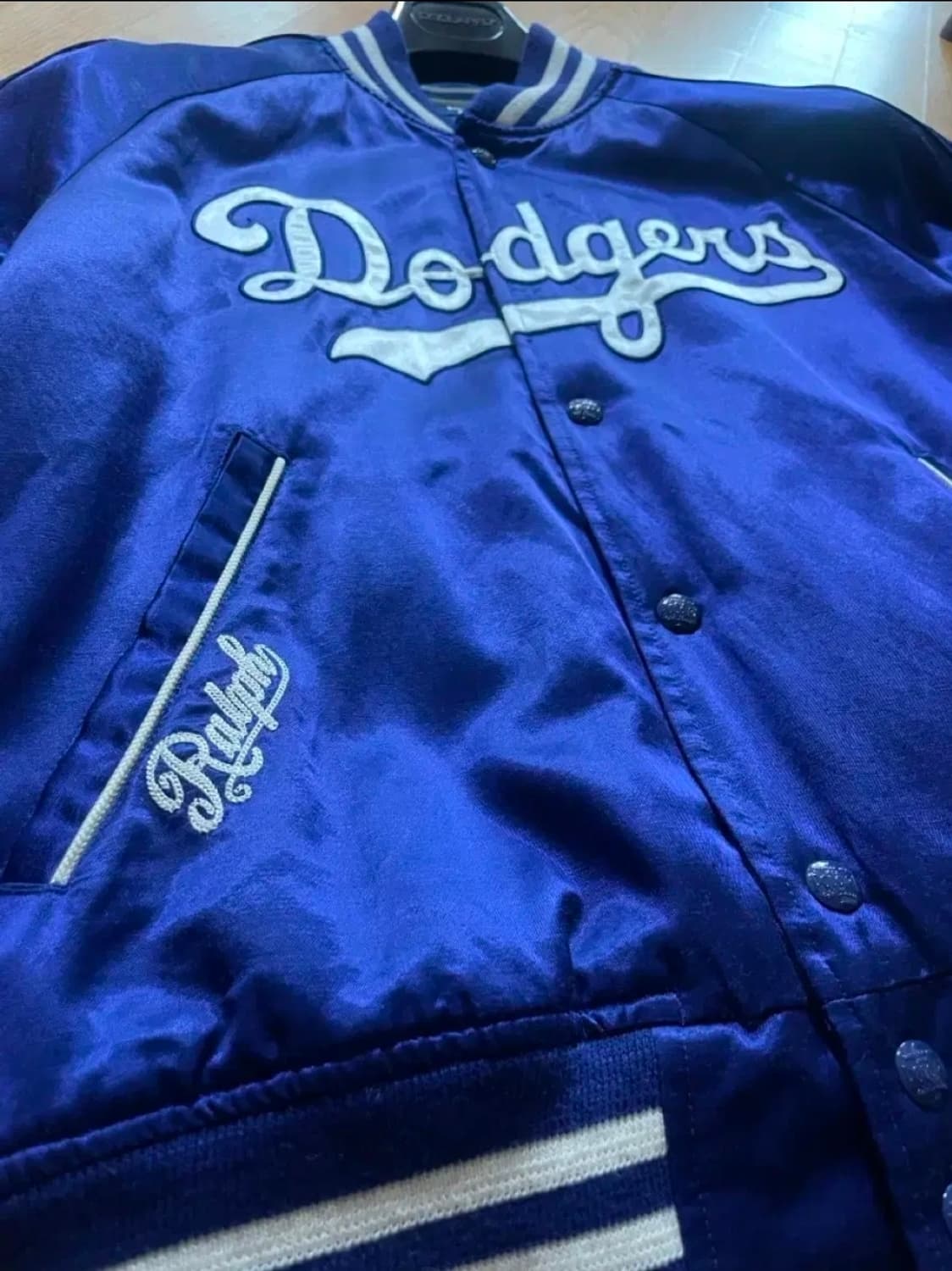  폴로 랄프로렌 X MLB LA 다저 스 사틴 바시티(희귀매물) 상품이미지5