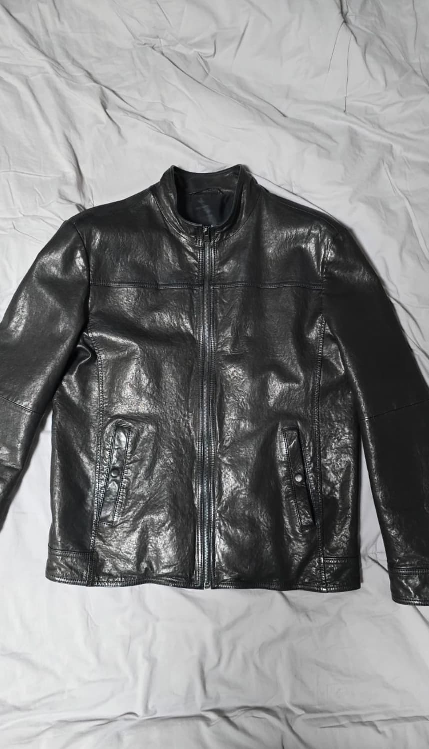 램스킨 레더자켓 매트블랙 상품이미지1