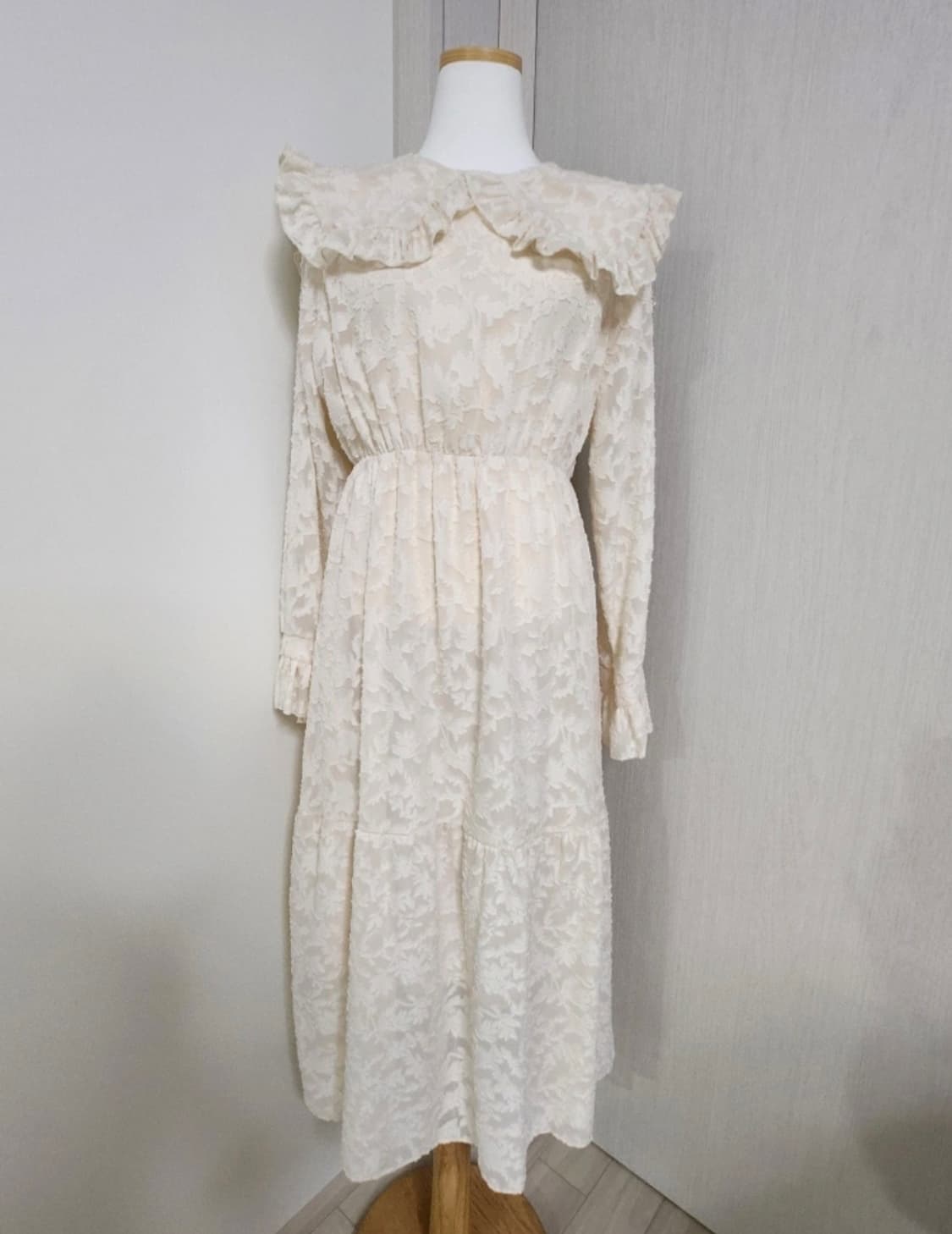 레이스 카라 롱원피스 상품이미지1