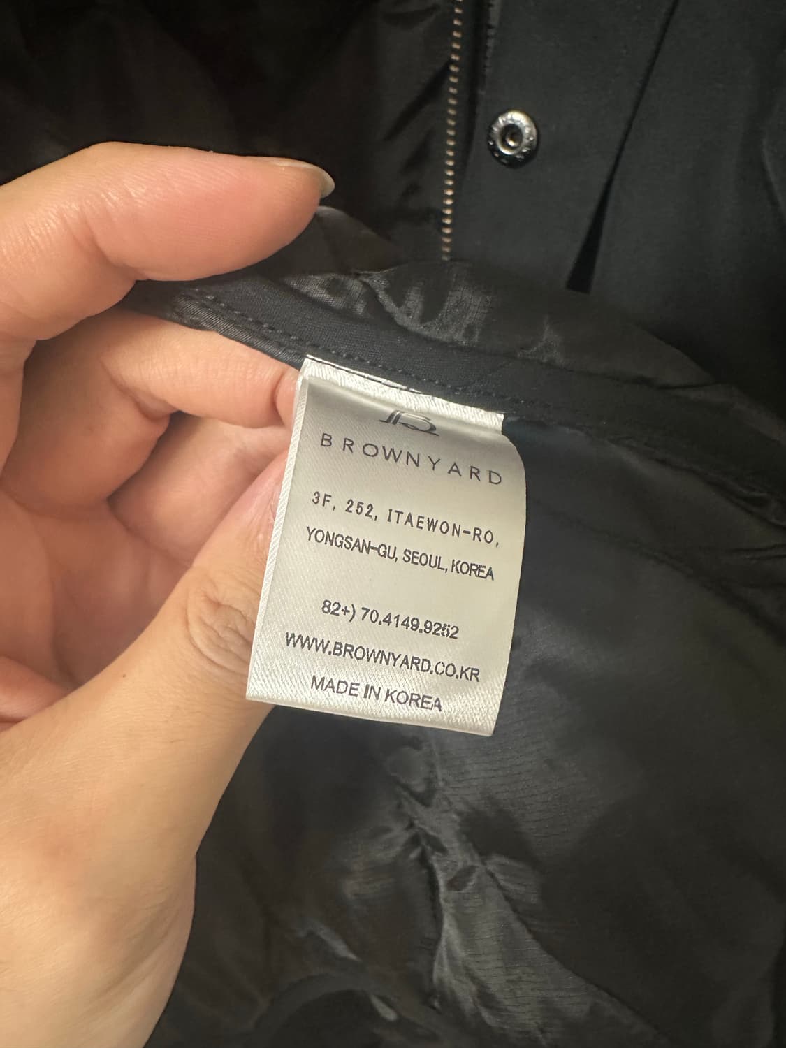브라운야드 22fw 에센셜 파카 블랙 5사이즈 판매 상품이미지8
