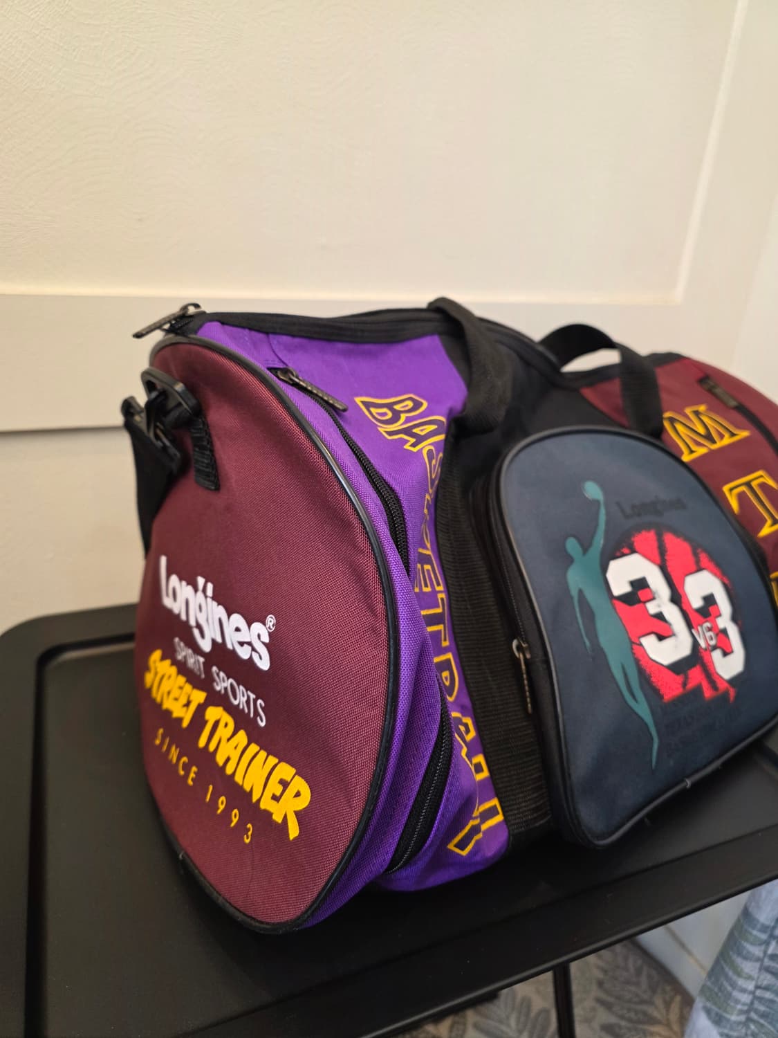 빈티지  레트로  컬러풀 농구 스포츠 더플백 상품이미지2