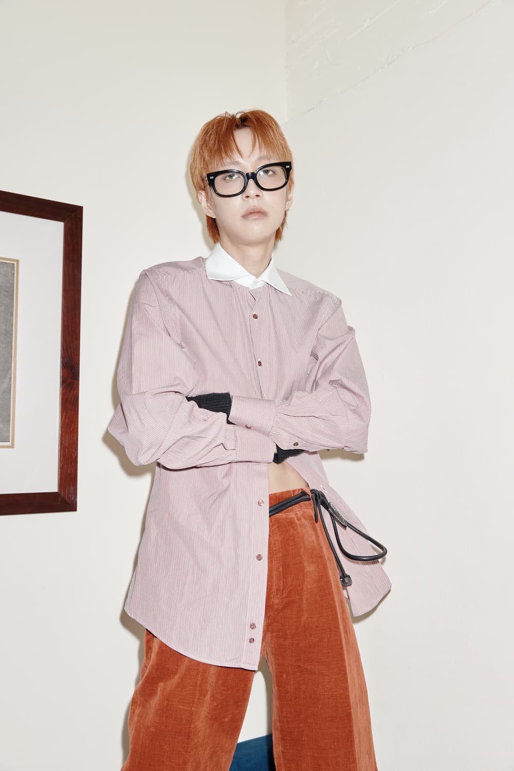 구찌 슬림 스트라이프 클레릭 셔츠 M  상품이미지1