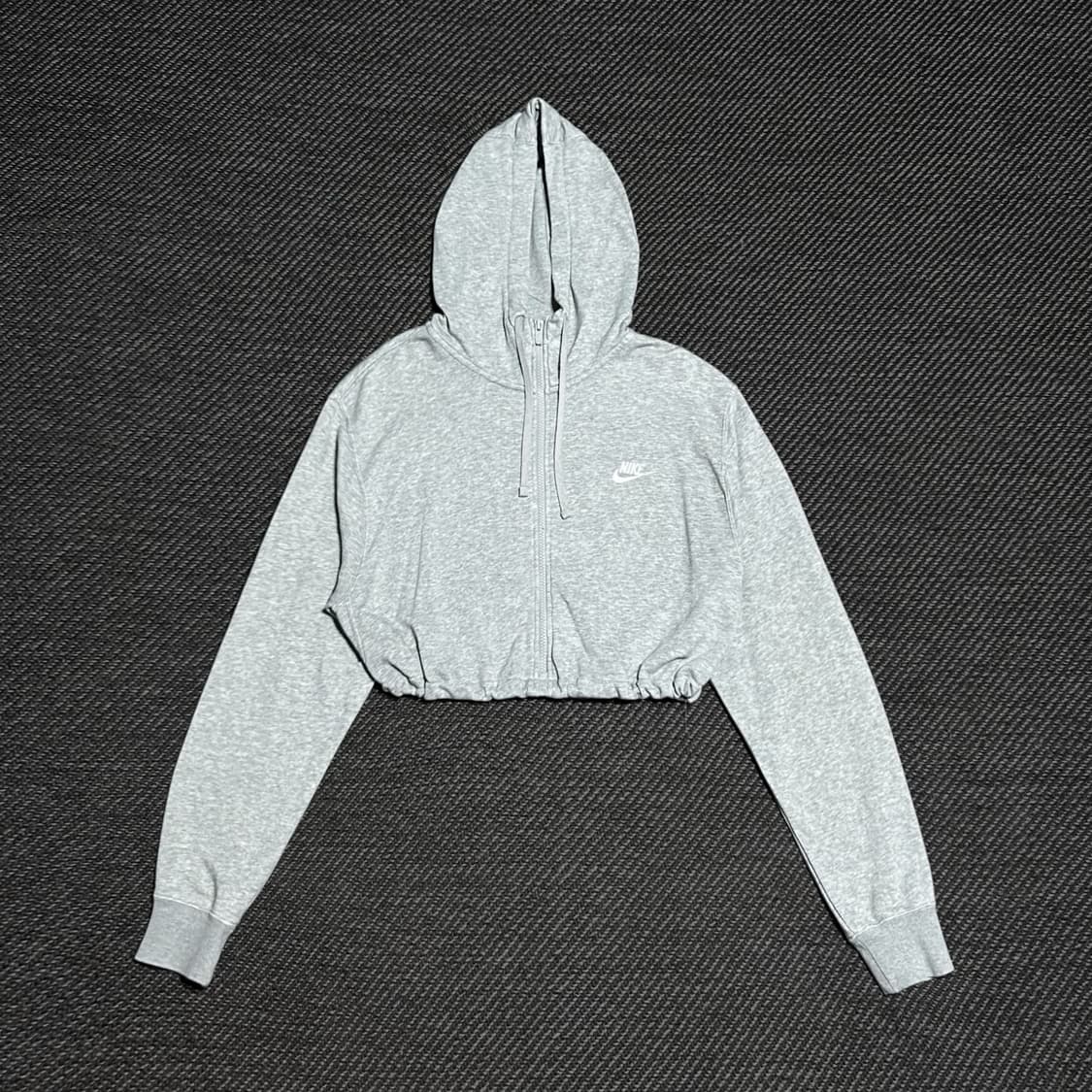 [L] Nike 나이키 우먼즈 크롭 그레이 면 후드집업 상품이미지1