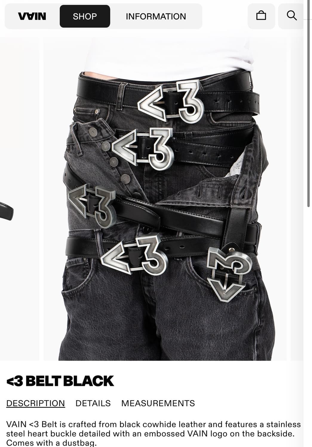 Vain <3 belt 상품이미지4