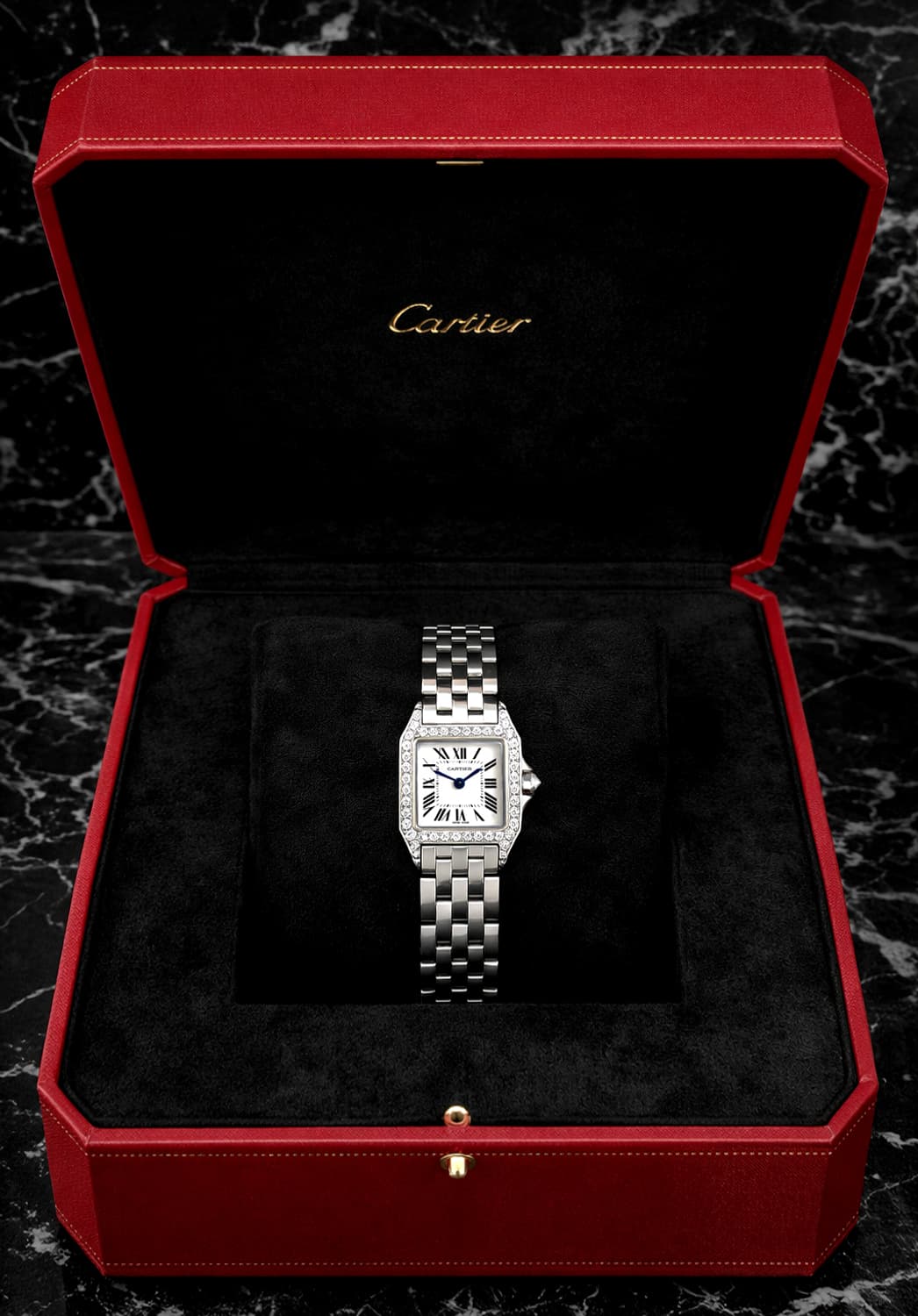 까르띠에 산토스 드모아젤 다이아 스틸 시계 상품이미지1