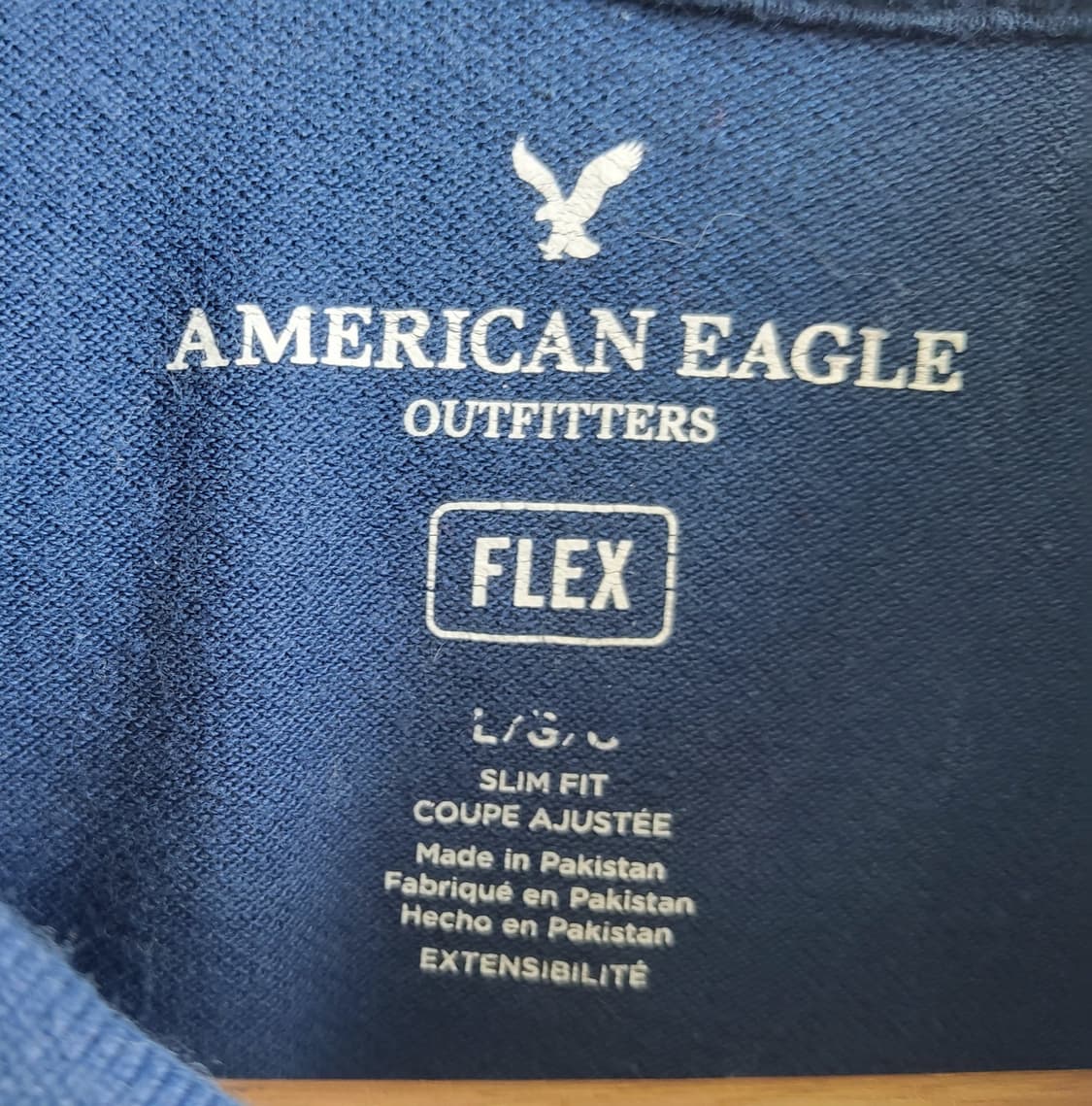 AMERICAN EAGLE 아메리칸이글 공용 반팔 카라티 L 코튼 피케티 상품이미지5