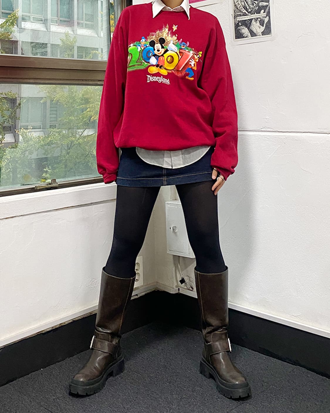 빈티지 길단 레드 미키마우스 디즈니 스웻셔츠 상품이미지3
