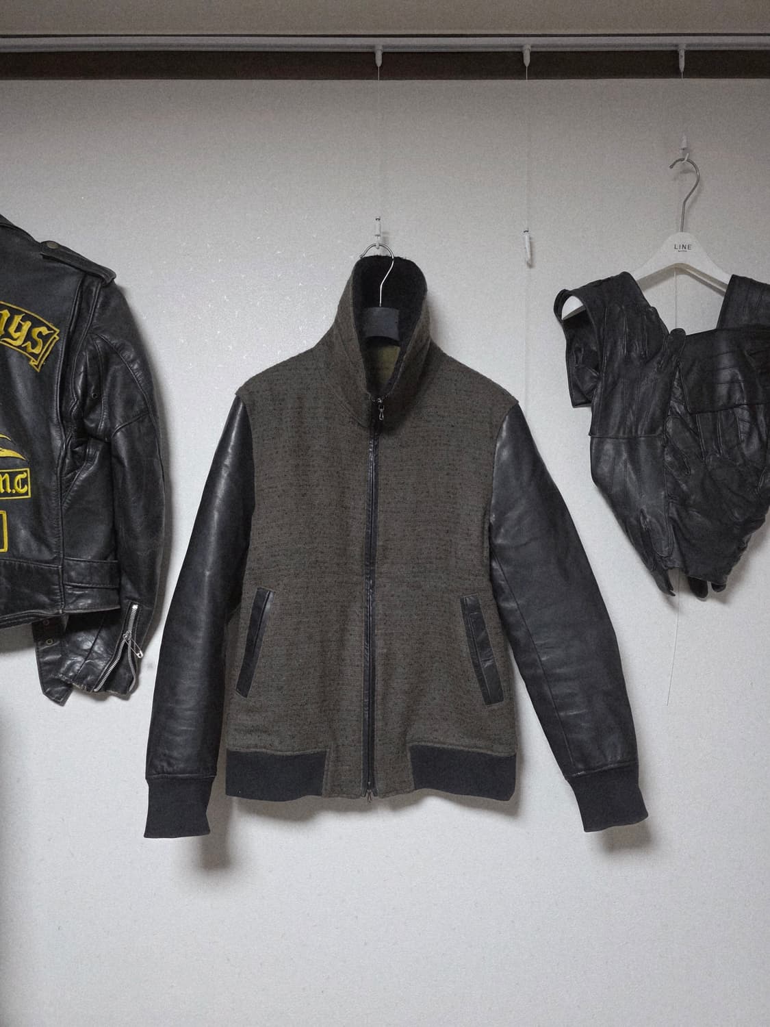 Dhyana kip leather mix jacket 상품이미지1