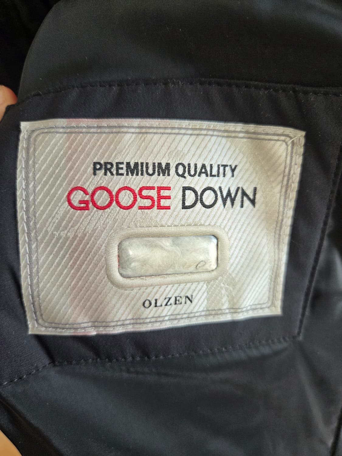 올젠 구스다운 블랙 패딩코트 100 상품이미지3