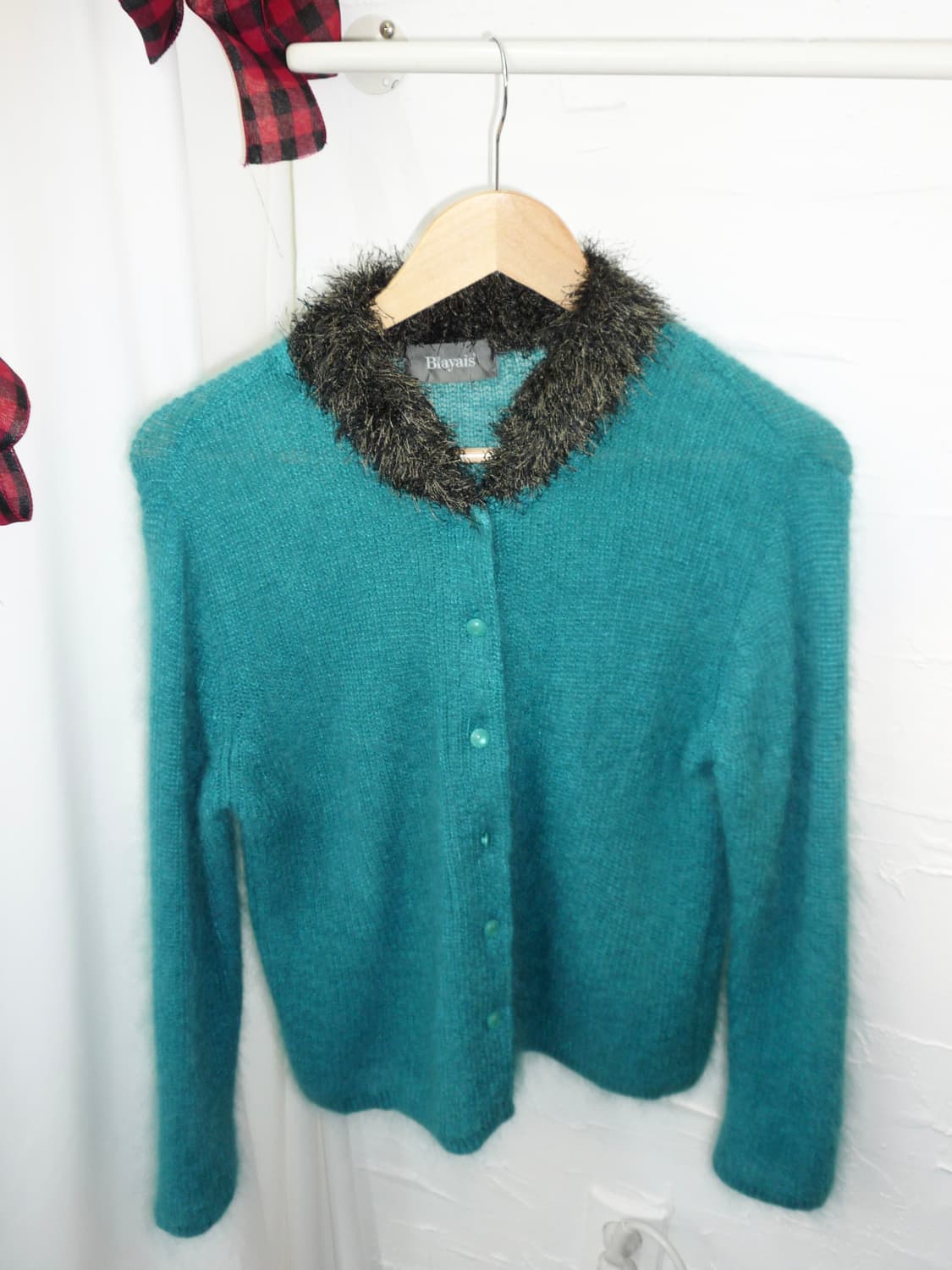 Teal whisper fur cardigan 상품이미지6
