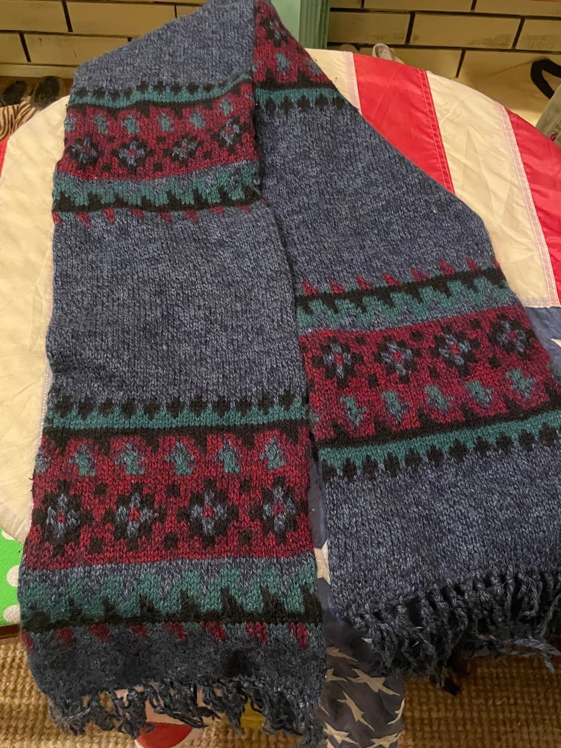 80–90’s Vintage Fair Isle Knit Scarf 상품이미지8