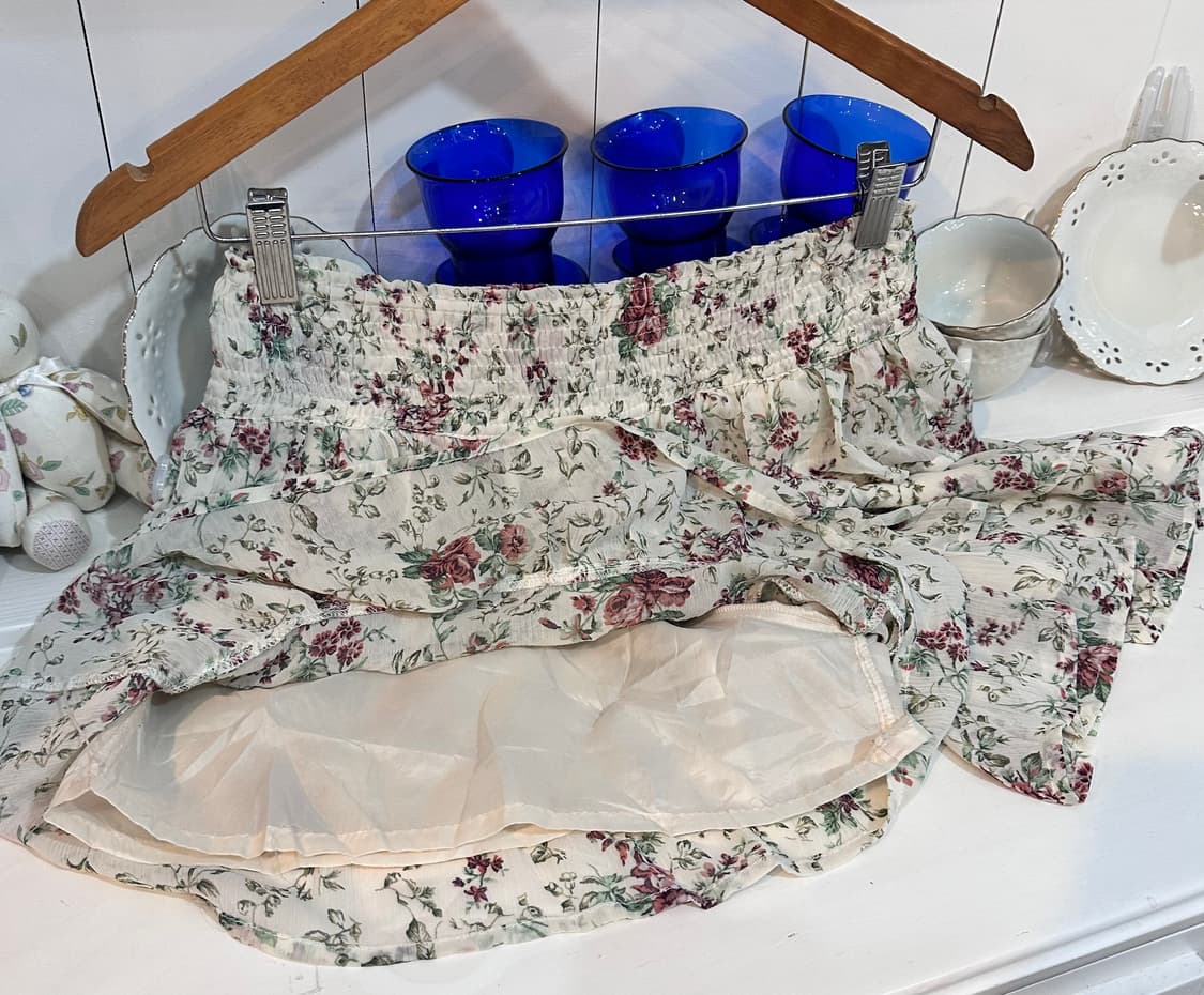 로즈 플라워 캉캉 쉬폰 큐롯 스커트 상품이미지4