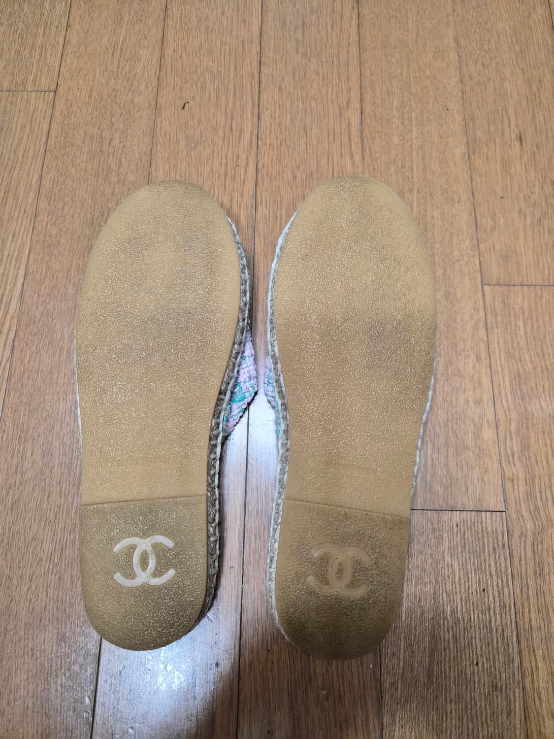(정품) 샤넬 CC로고 트위드 에스파듀 37사이즈 (명품 여자 슬리퍼 샌 상품이미지6