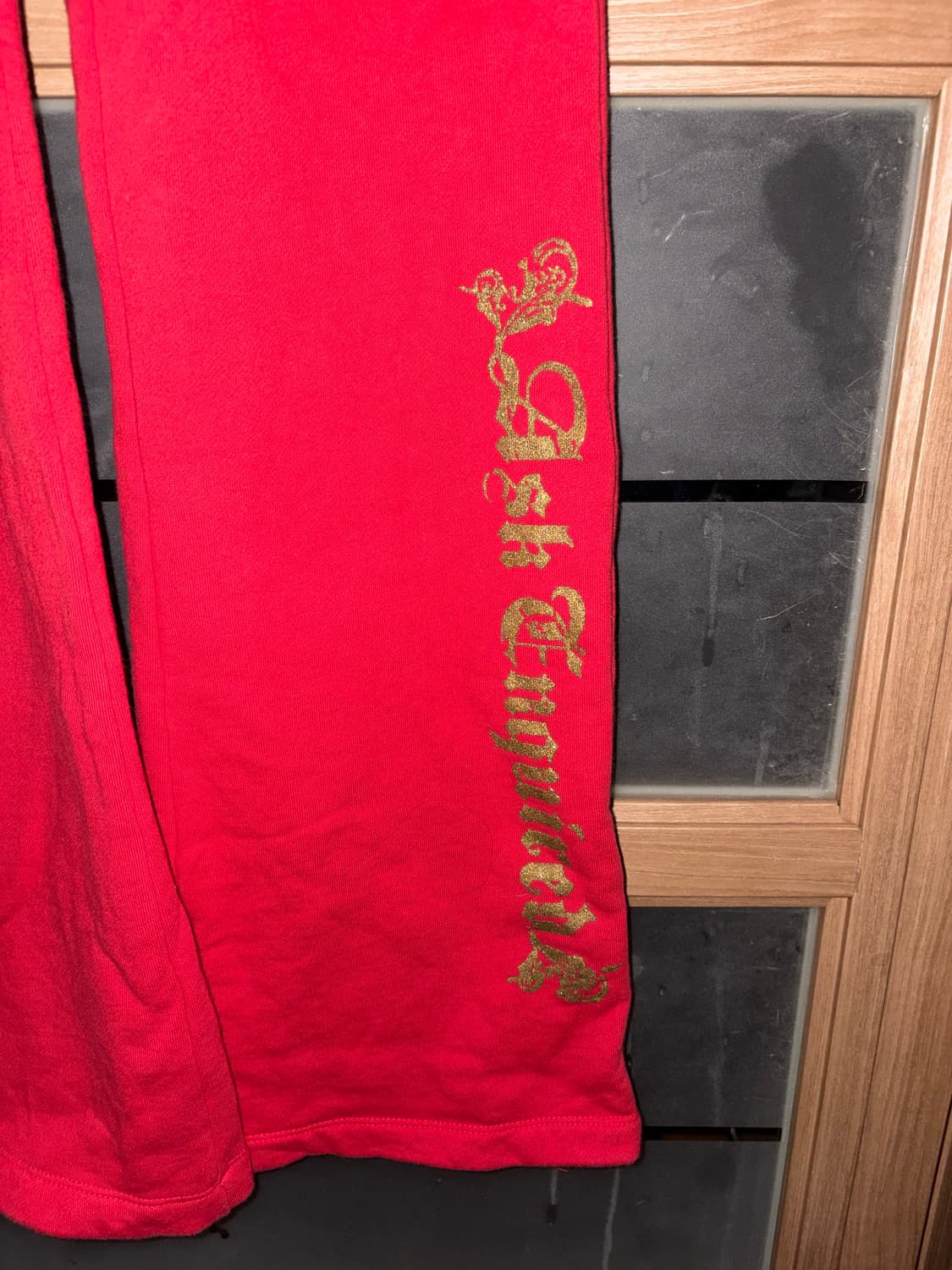 ASK ENQUIRED 골드펄 레터링 로우라이즈 슬림 부츠컷 팬츠 상품이미지5