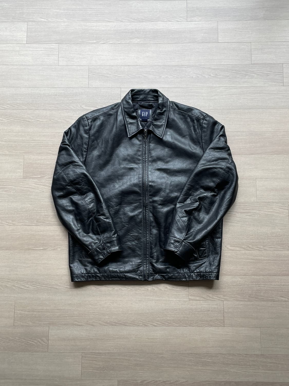90s 올드갭 레더 자켓 블랙 상품이미지1