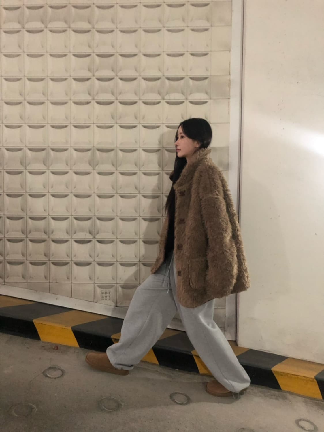 yue project 투웨이 무스탕 퍼 자켓 브라운 상품이미지3