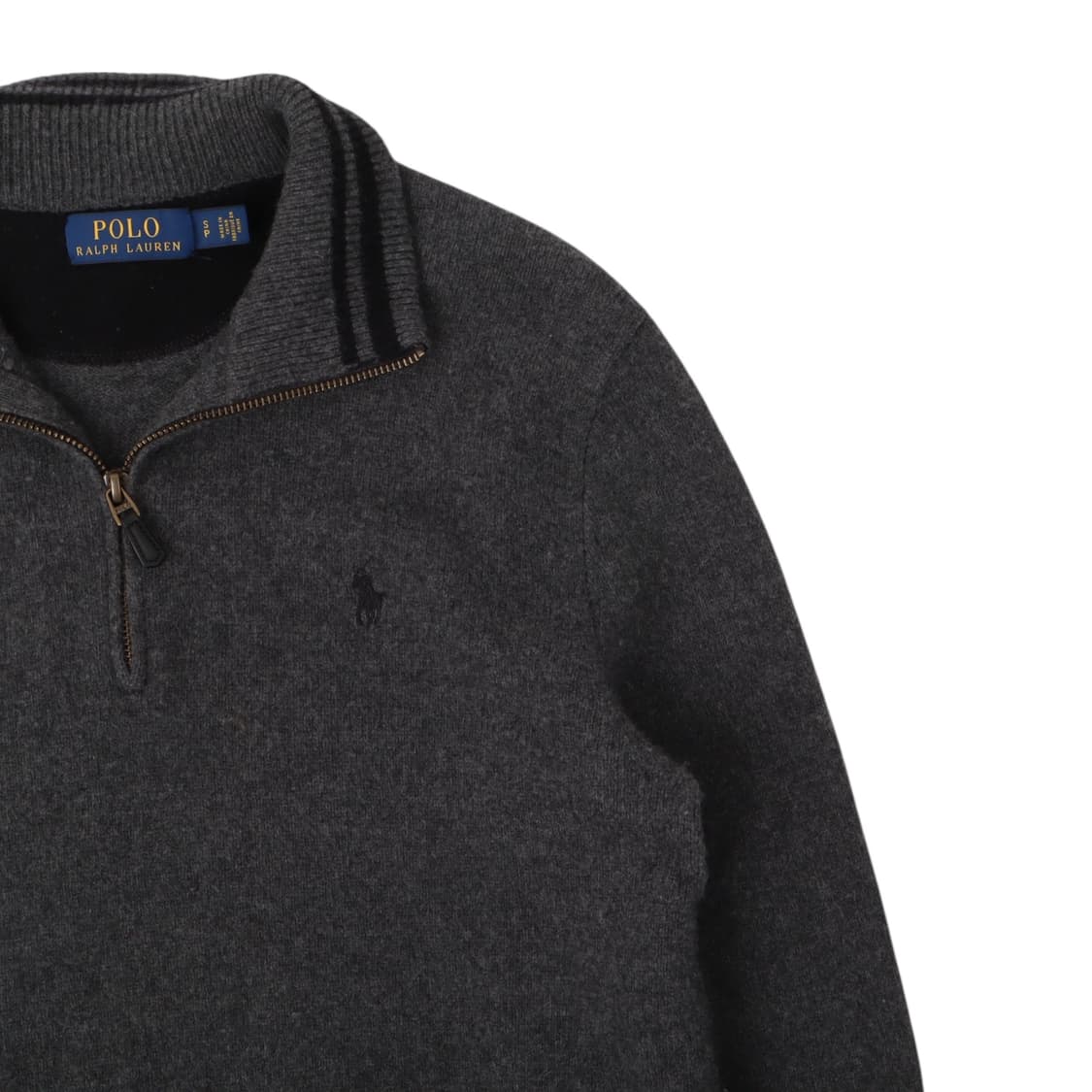 폴로 랄프로렌 그레이 메리노울 캐시미어 하프집업 니트 상품이미지3