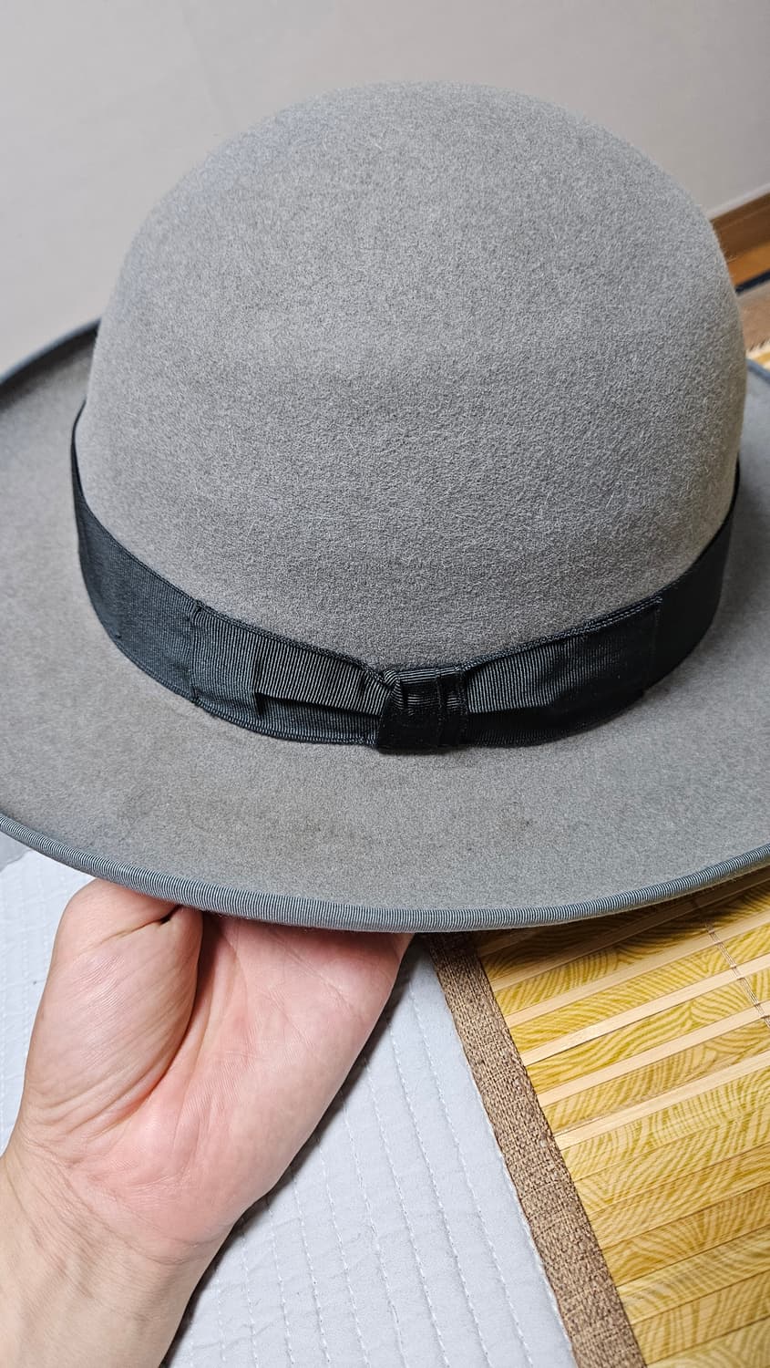 바르비지오 Barbisio 그레이 페도라 59 Large 상품이미지5