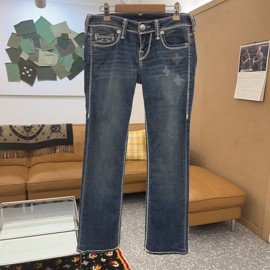 트루릴리전 고딕 빈티지무드 스트레이트 데님팬츠 26인치 C08348 상품이미지3