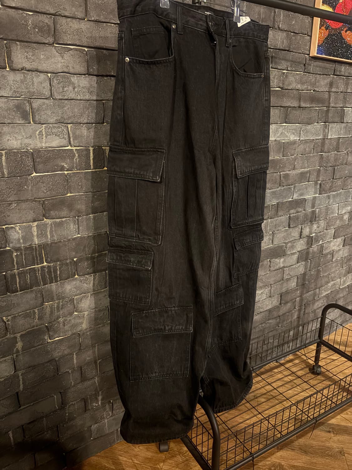 [새상품/33] 남성 흑청카고바지 상품이미지2