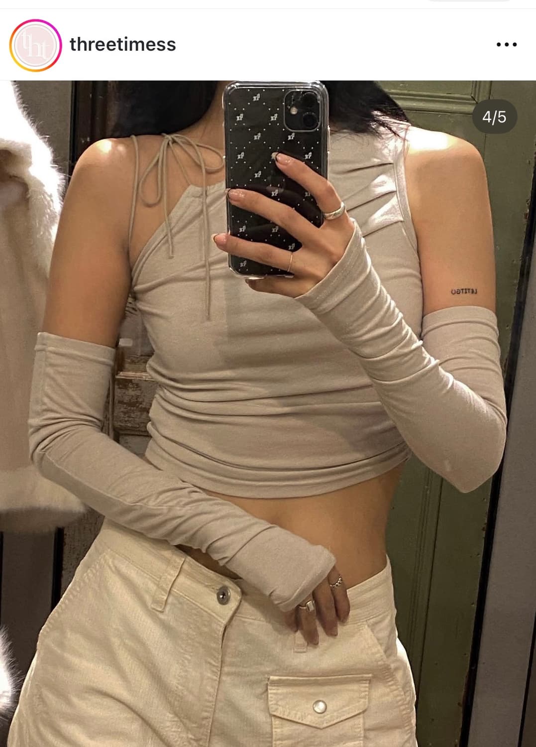 쓰리타임즈 스트링 슬리브리스 위드 워머 블랙 상품이미지5