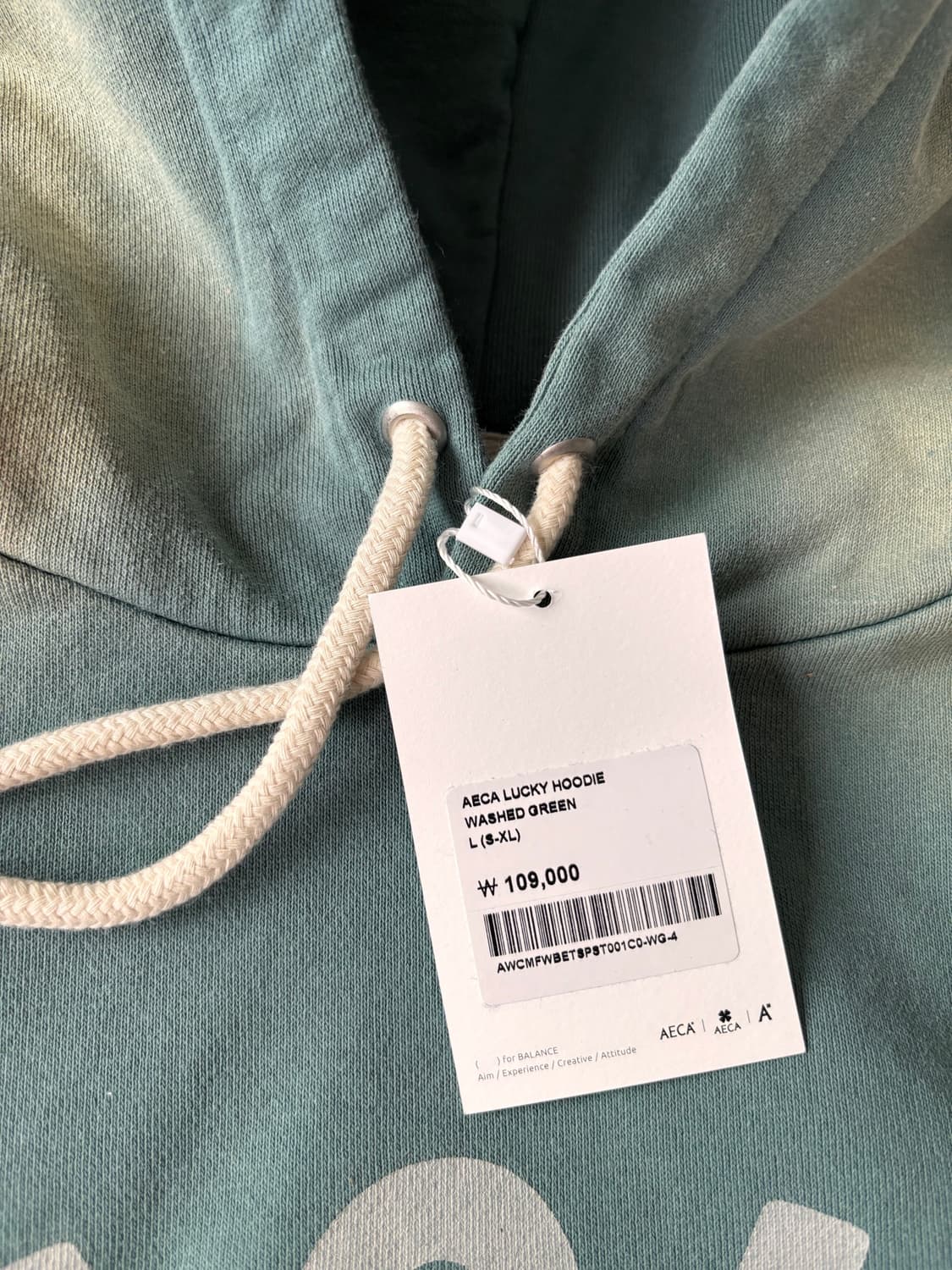 Vintage Hoodie 워시드 그린 L 선페이드 워싱 헤비웨이트 후드 상품이미지4