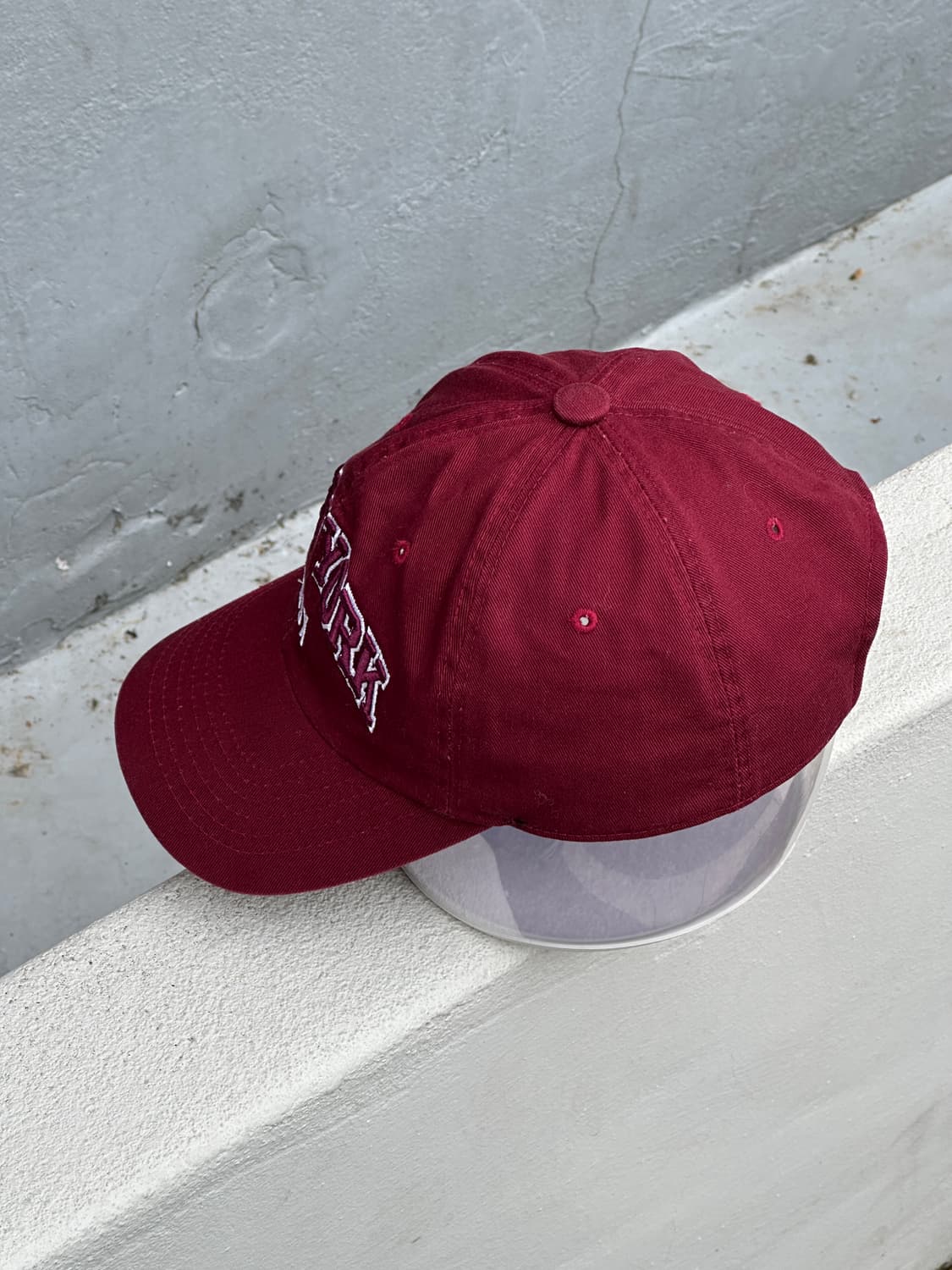 [F] 뉴욕 로고 버건디 볼캡 모자 상품이미지3