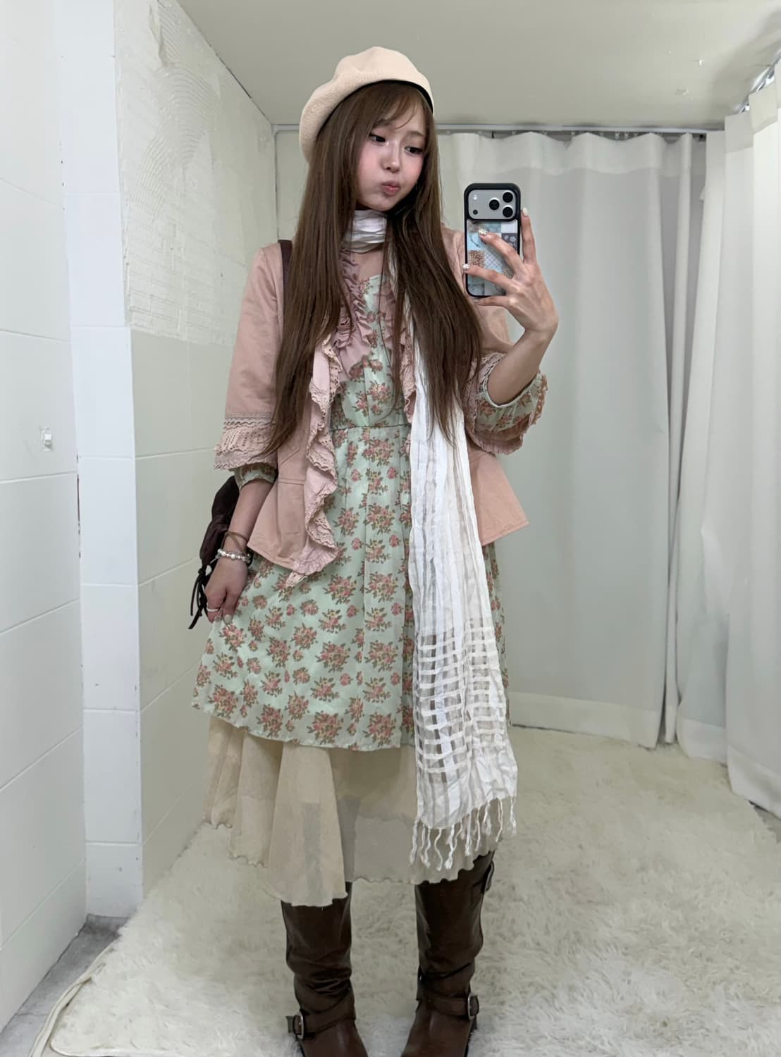 핑크 민트 페어리 히메 리즈리사깔 리본 니혼진 코디세트 상품이미지1