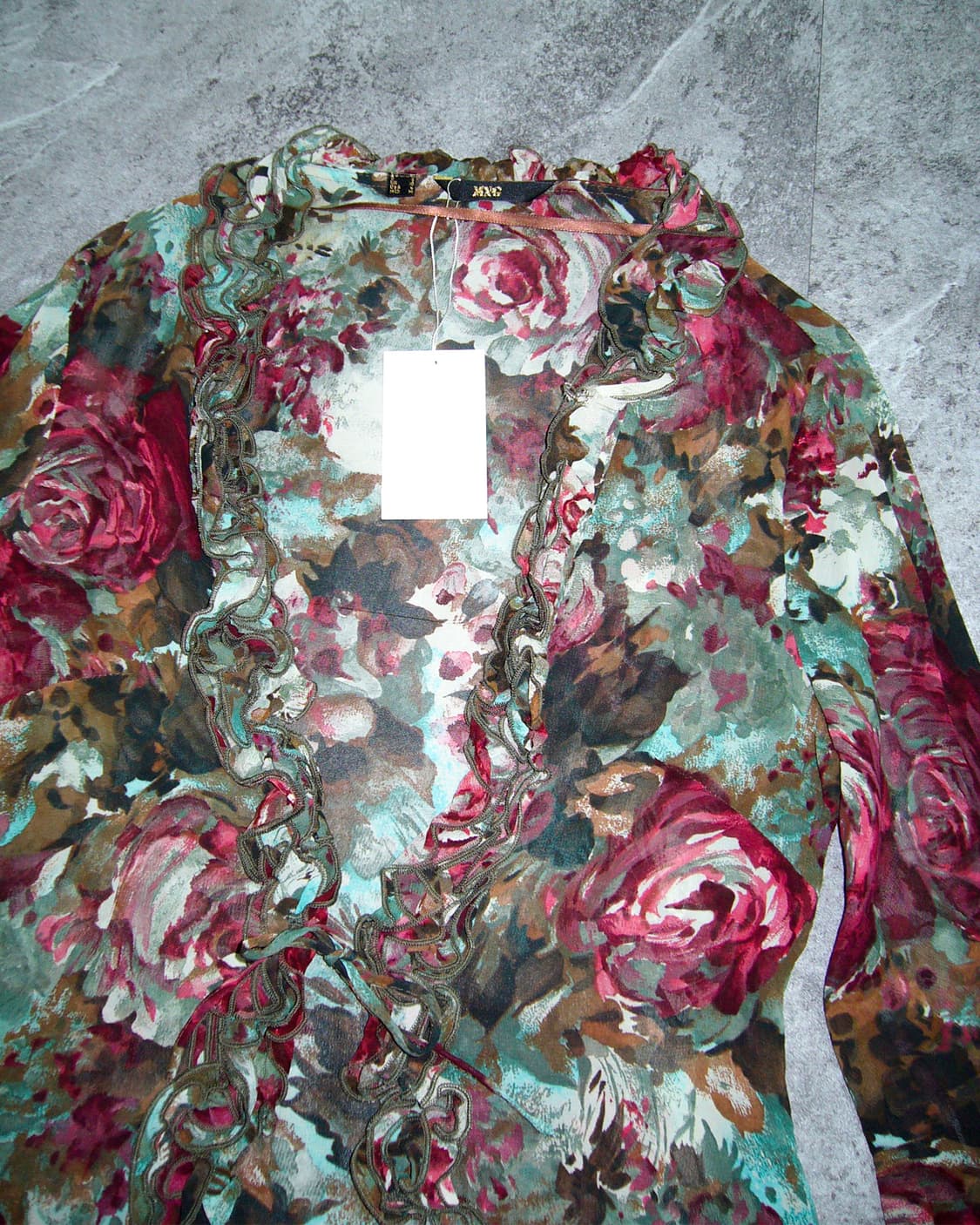 MNG Rose Green See-Through Top 상품이미지3
