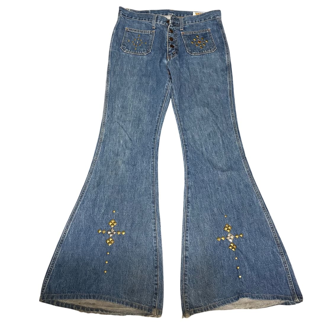 빅존 히피 스터드 커스텀 벨바텀 플레어 데님팬츠 32 부츠컷 상품이미지2