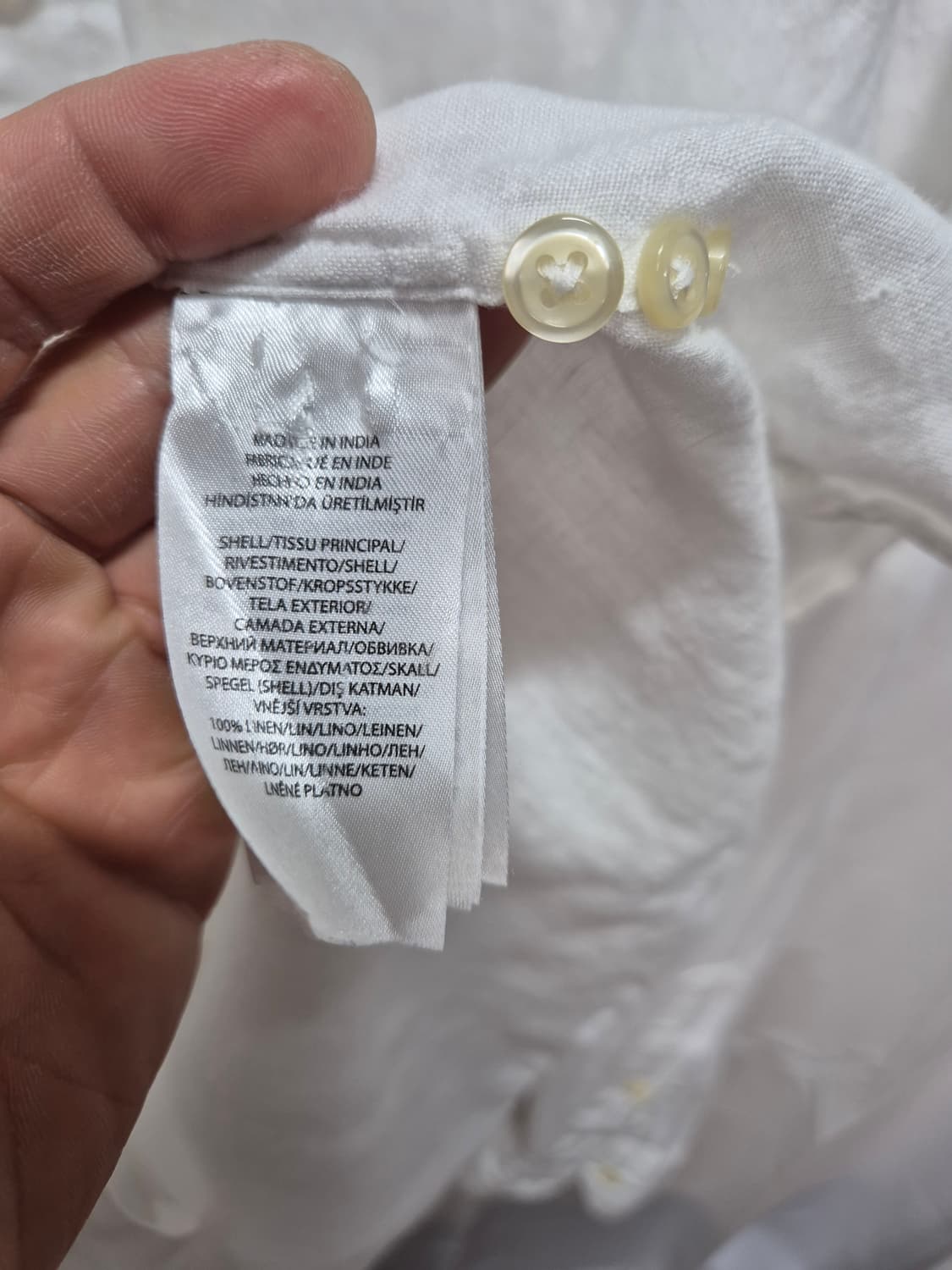 폴로 린넨 셔츠 화이트 상품이미지3